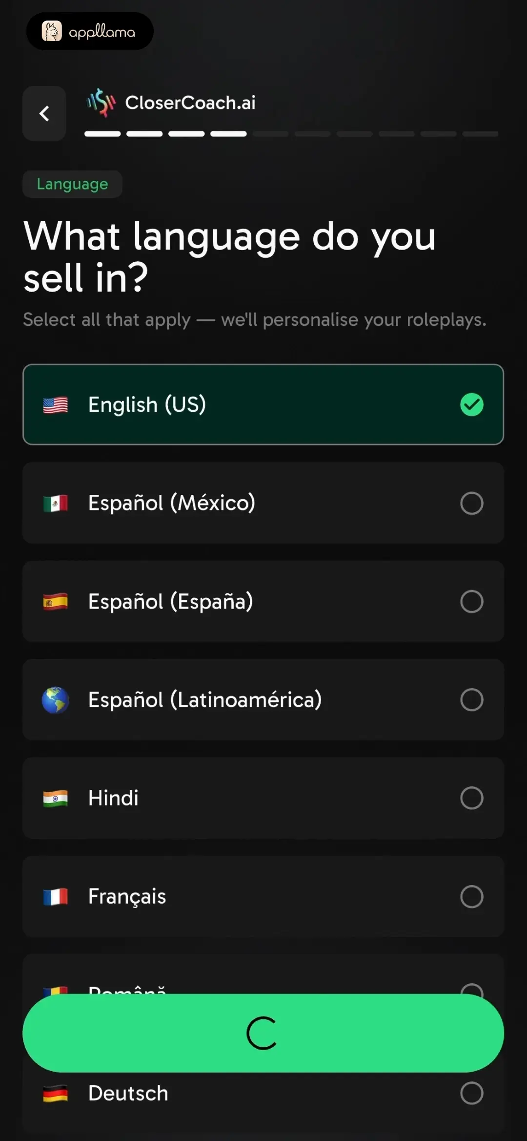 Language Selection