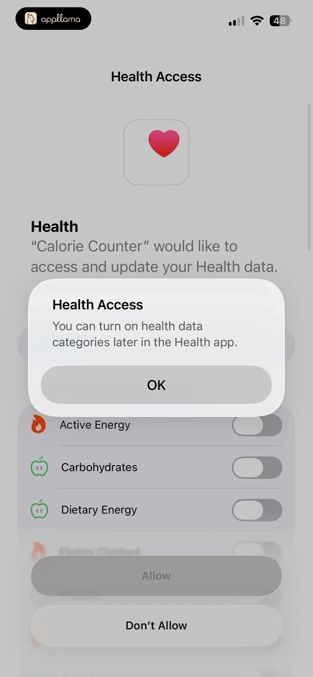 Health Permission Alert