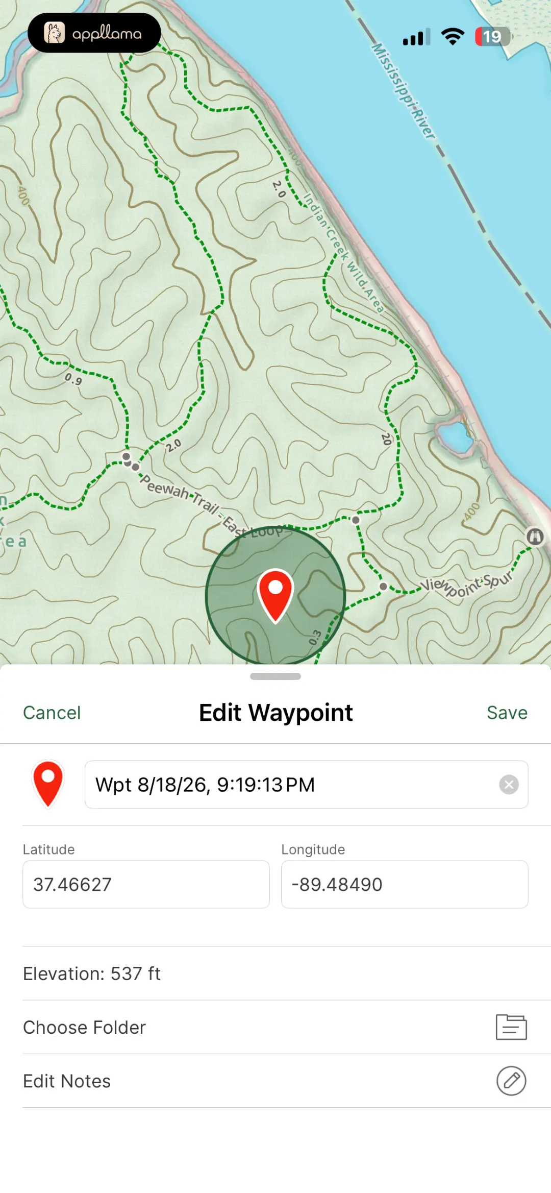 Edit Waypoint