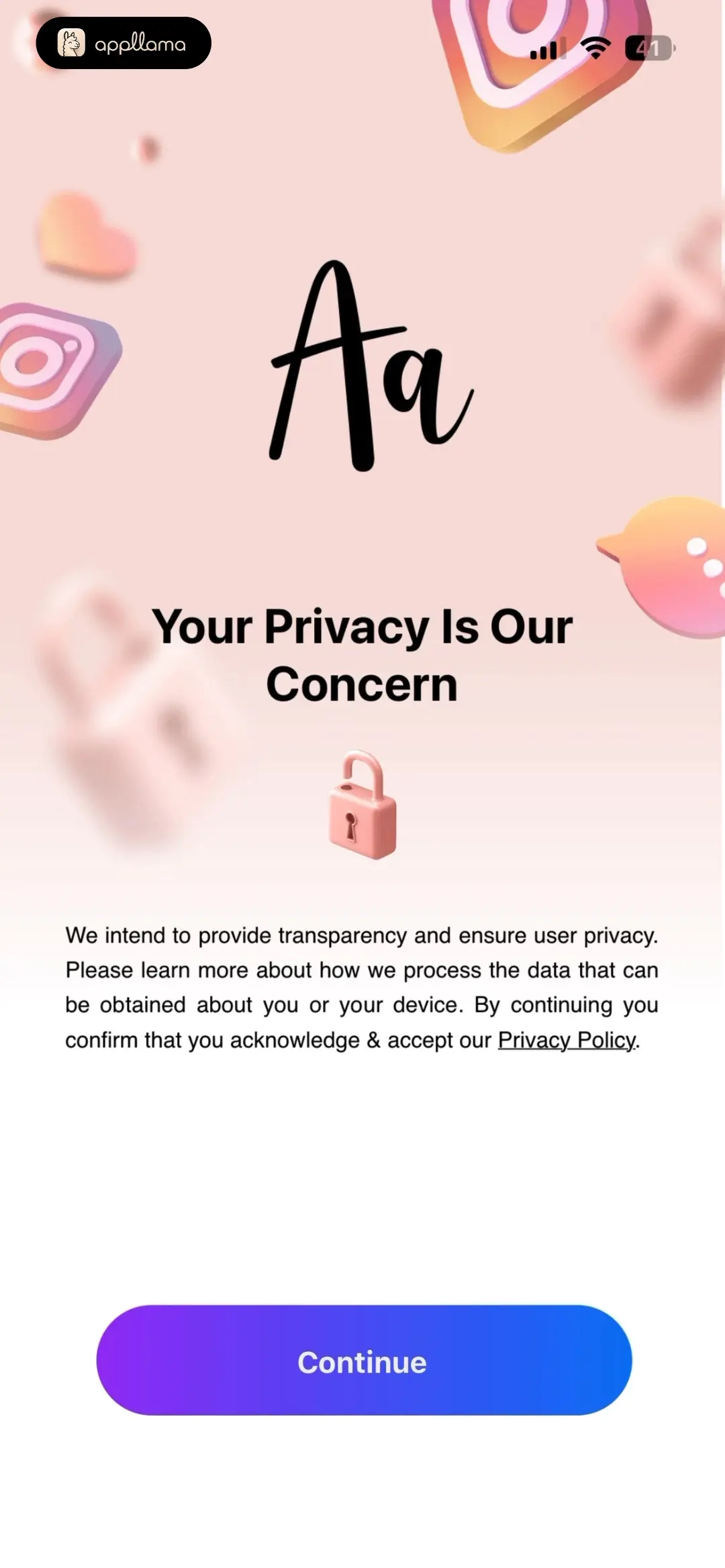 Fonts Art: Keyboard for iPhone Privacy Consent