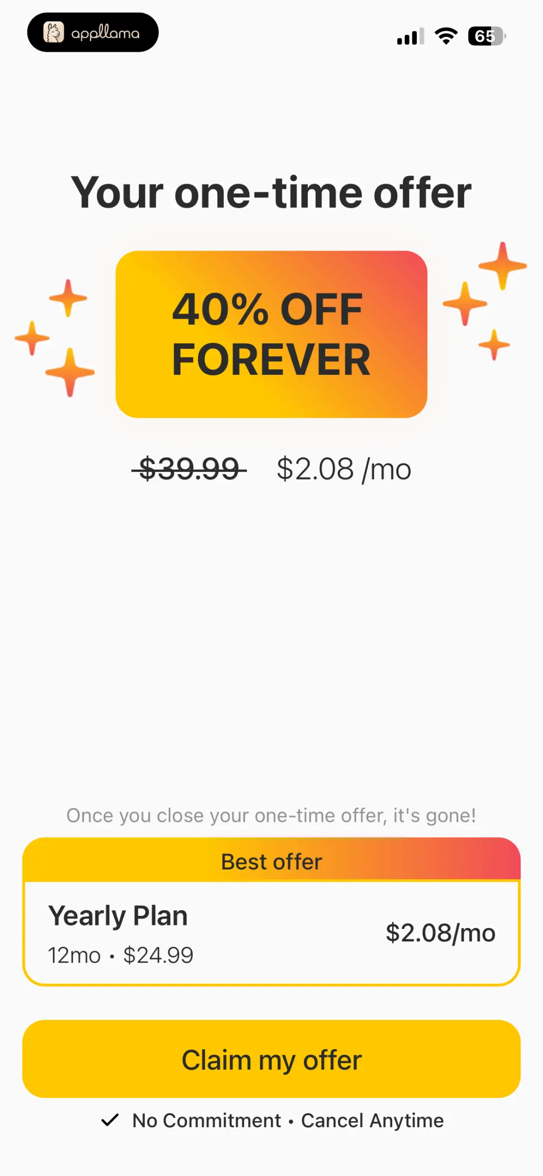 One-Time Offer Paywall