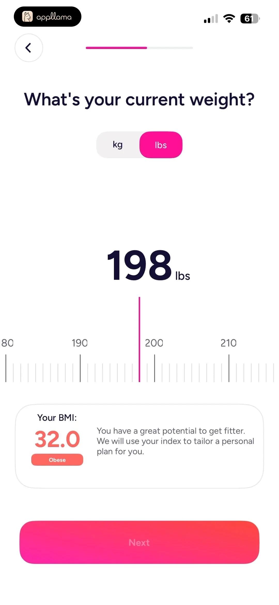 Current Weight Input
