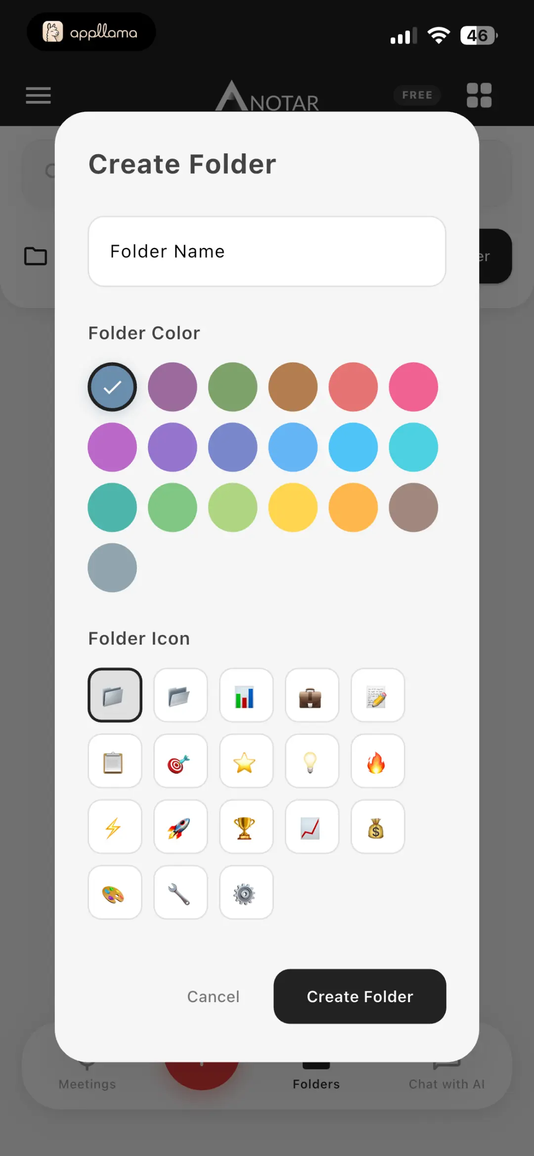 Create Folder Modal