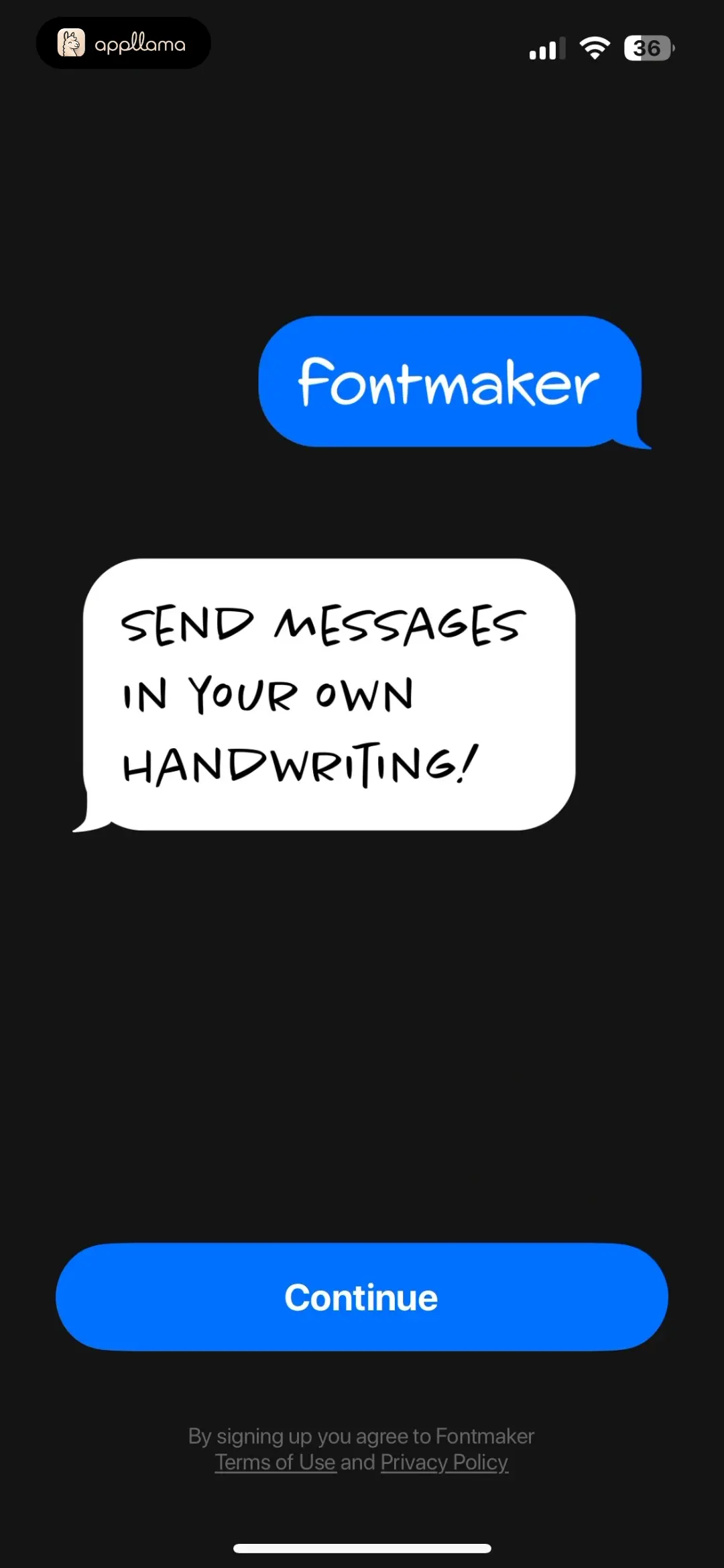 Fontmaker - Font Keyboard App Onboarding Intro Active
