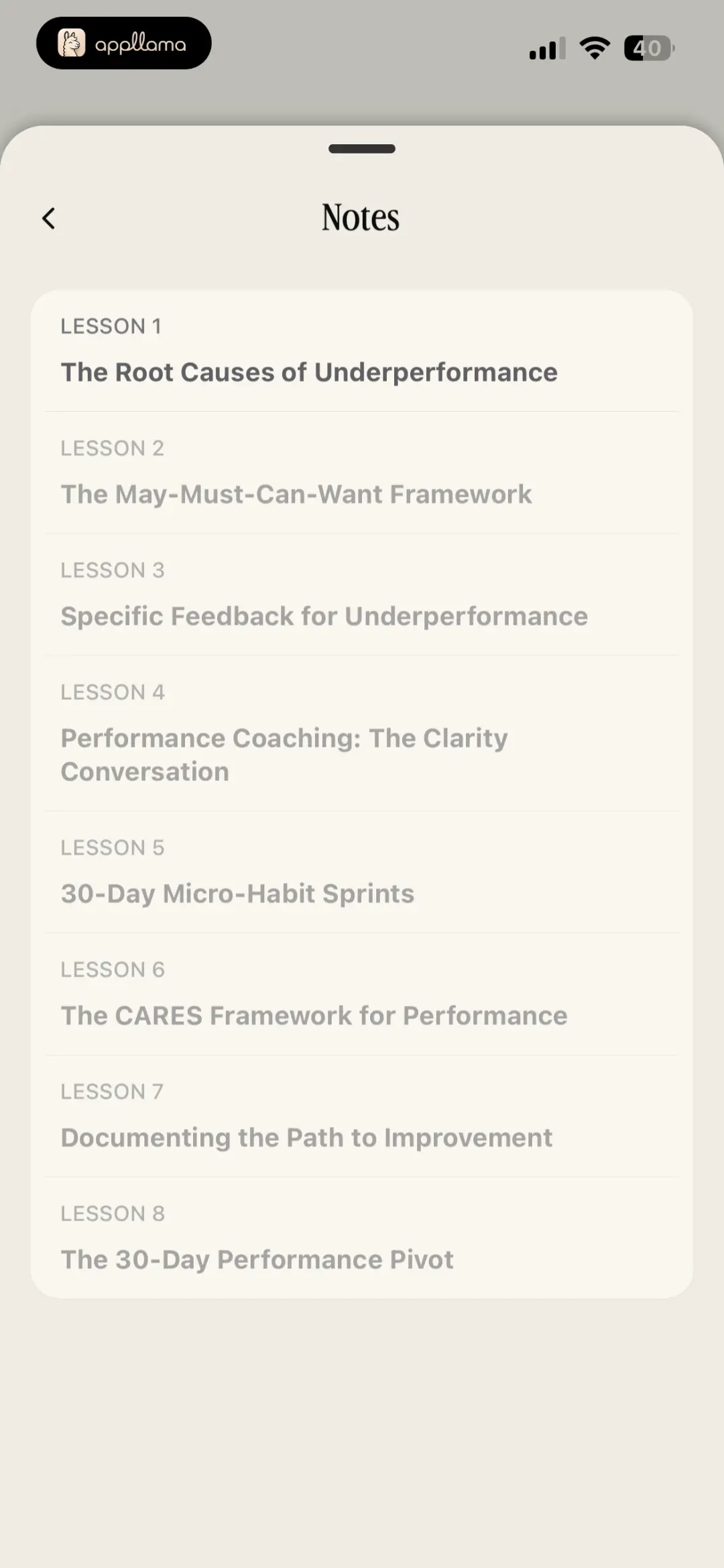 Notes List
