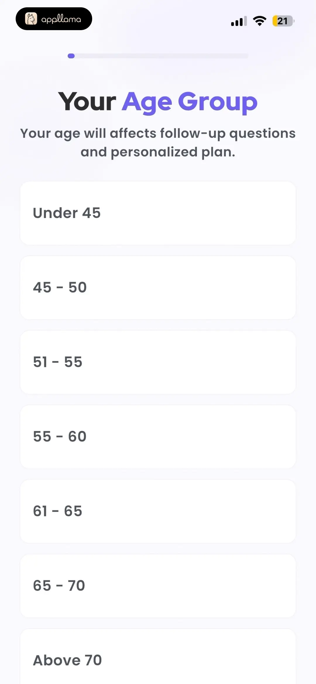 Age Group Selection