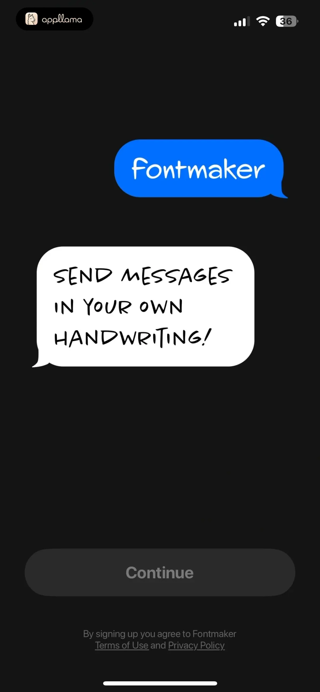 Fontmaker - Font Keyboard App Onboarding Intro Disabled