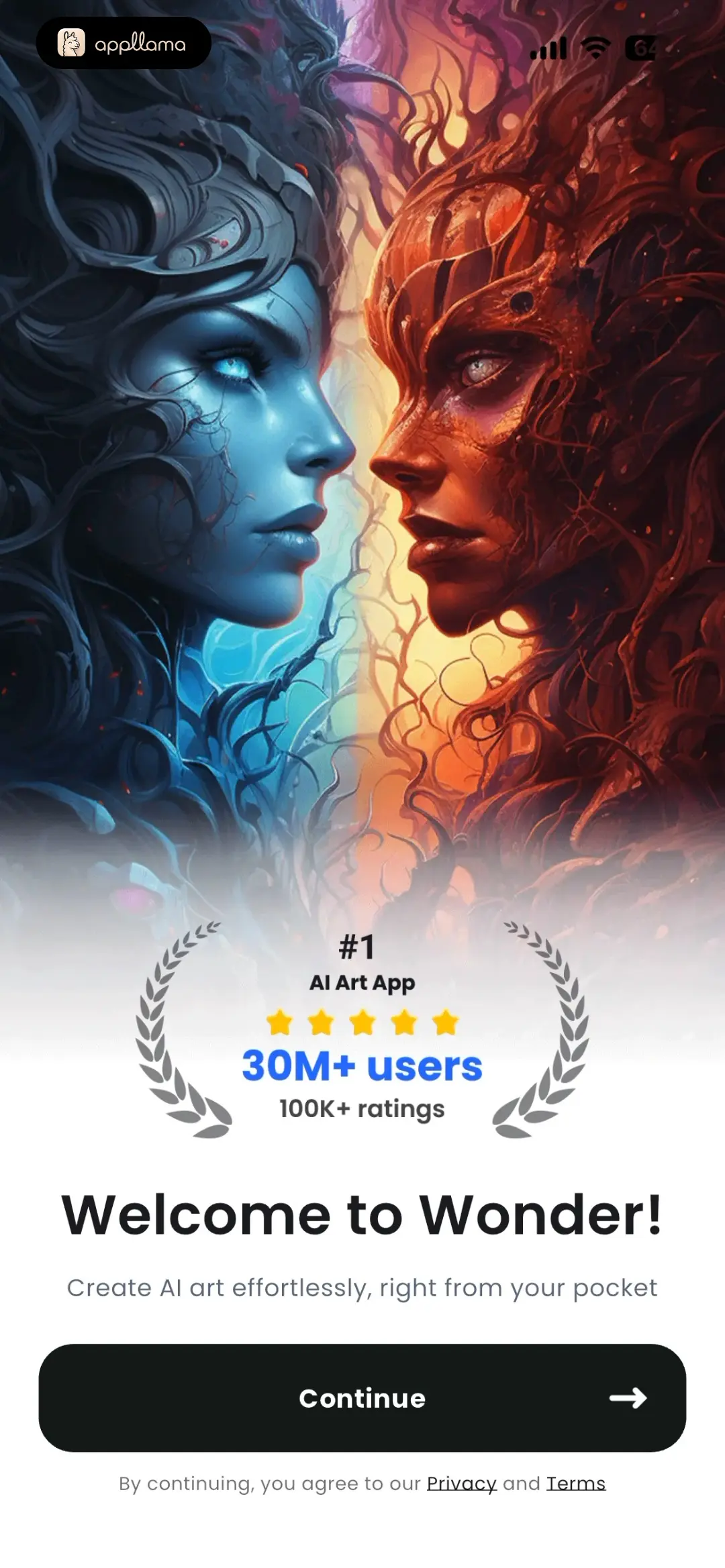 Wonder - AI Art Generator Onboarding Welcome