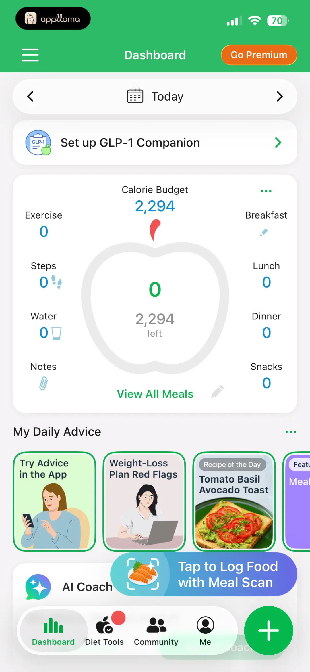 Calorie Dashboard