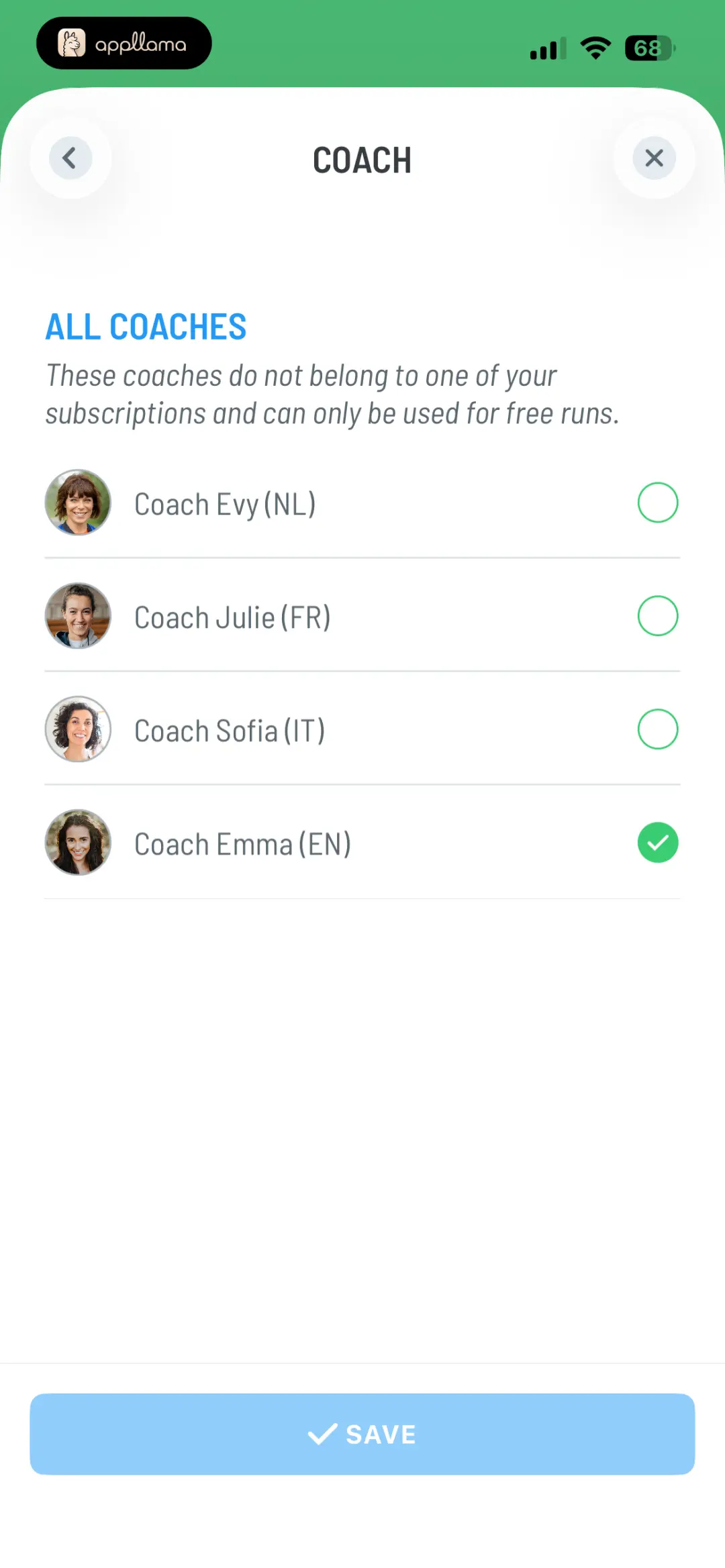 Coach Selection