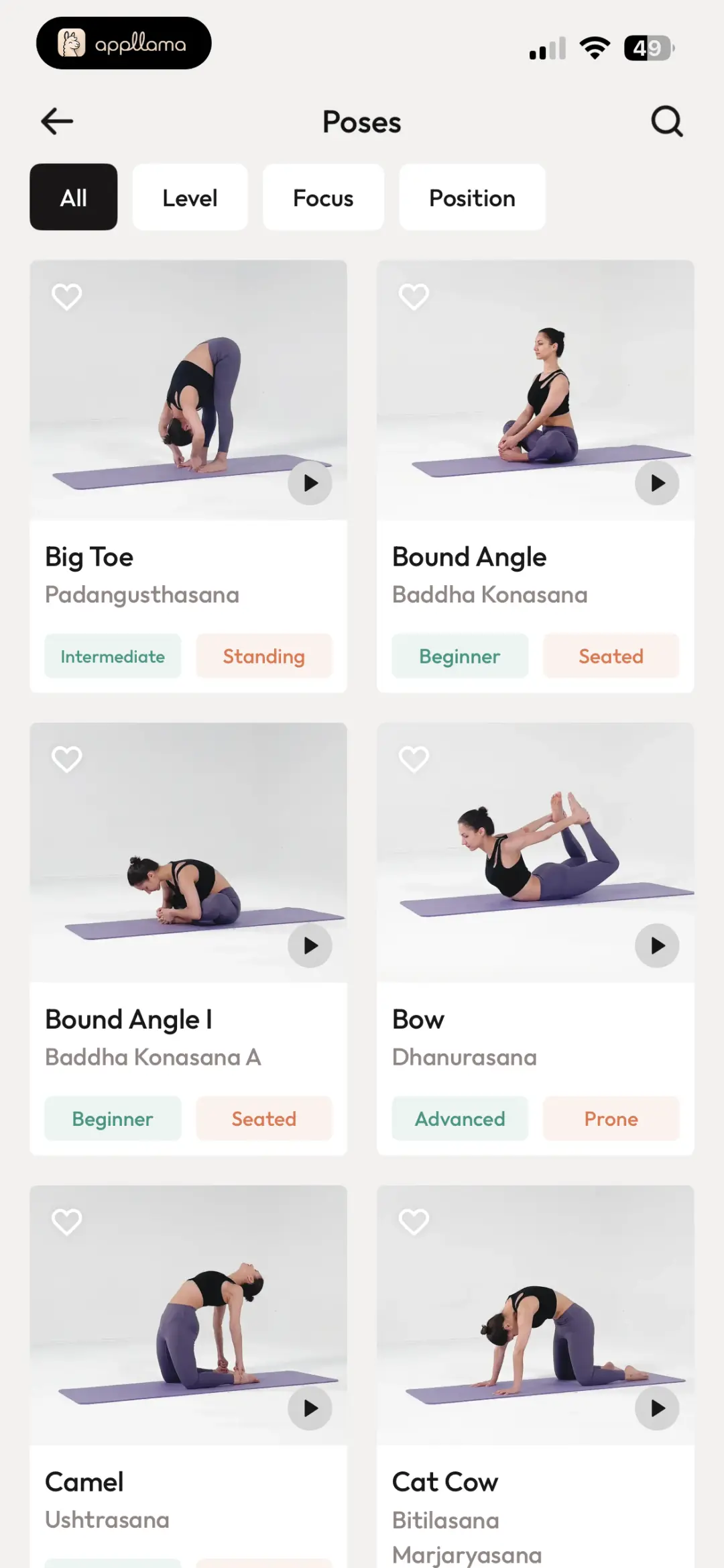 Pose Library Grid