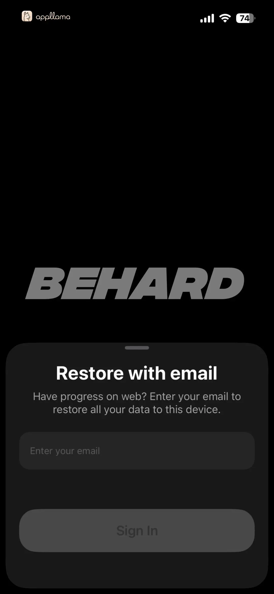 Email Restore Sheet