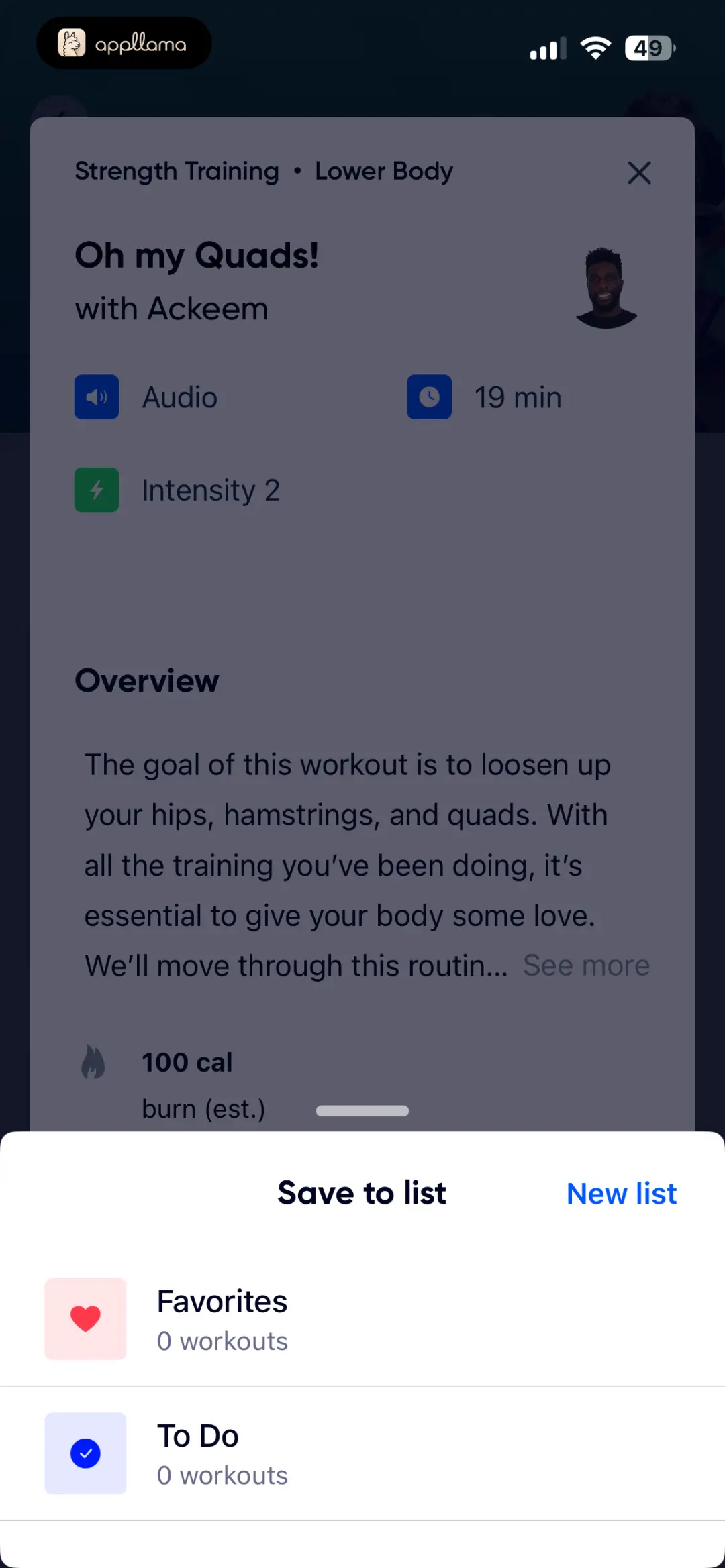 Save Workout