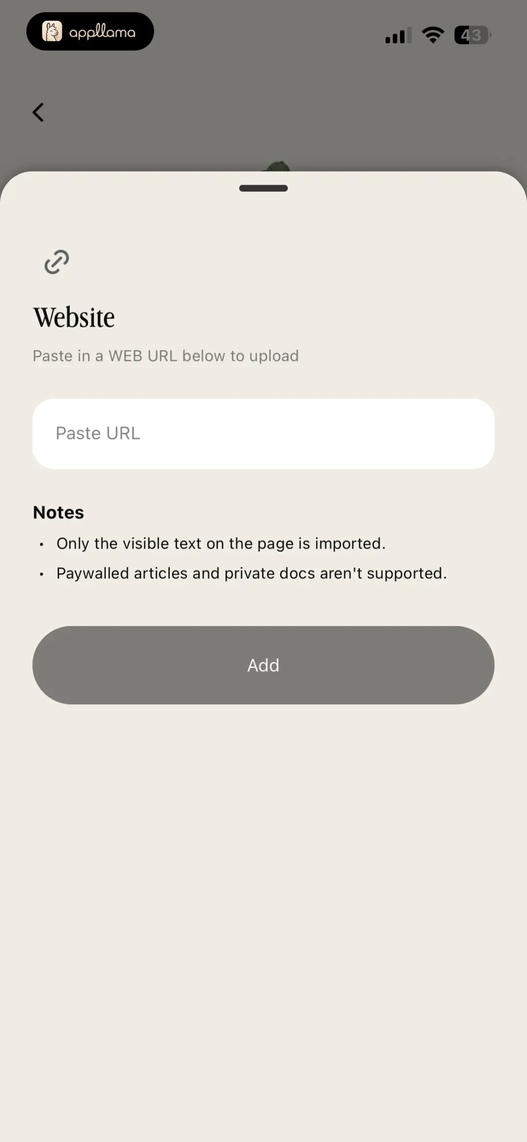 Link Input Sheet
