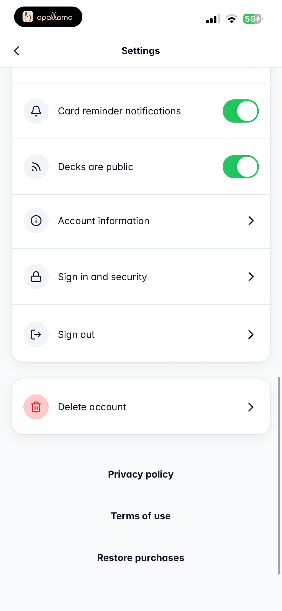 Privacy Settings