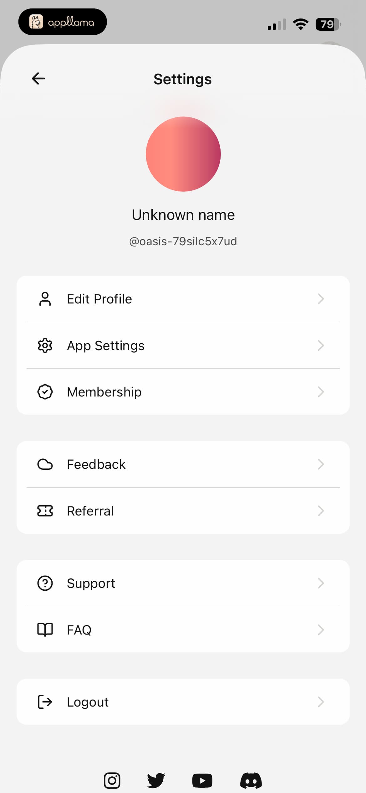 Settings Main