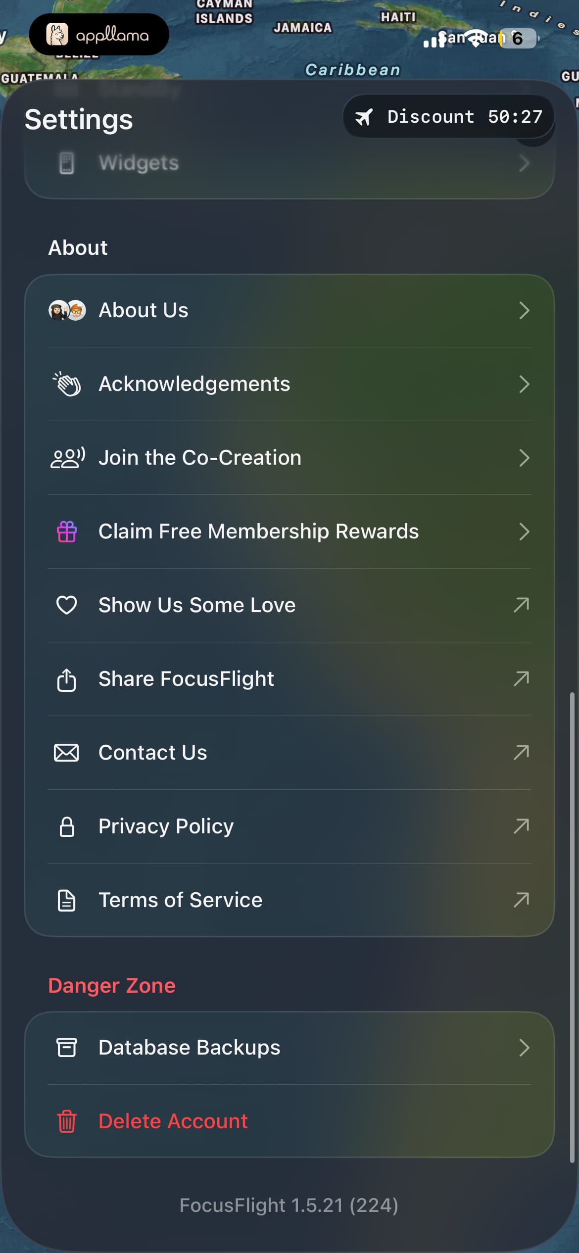 Settings Account