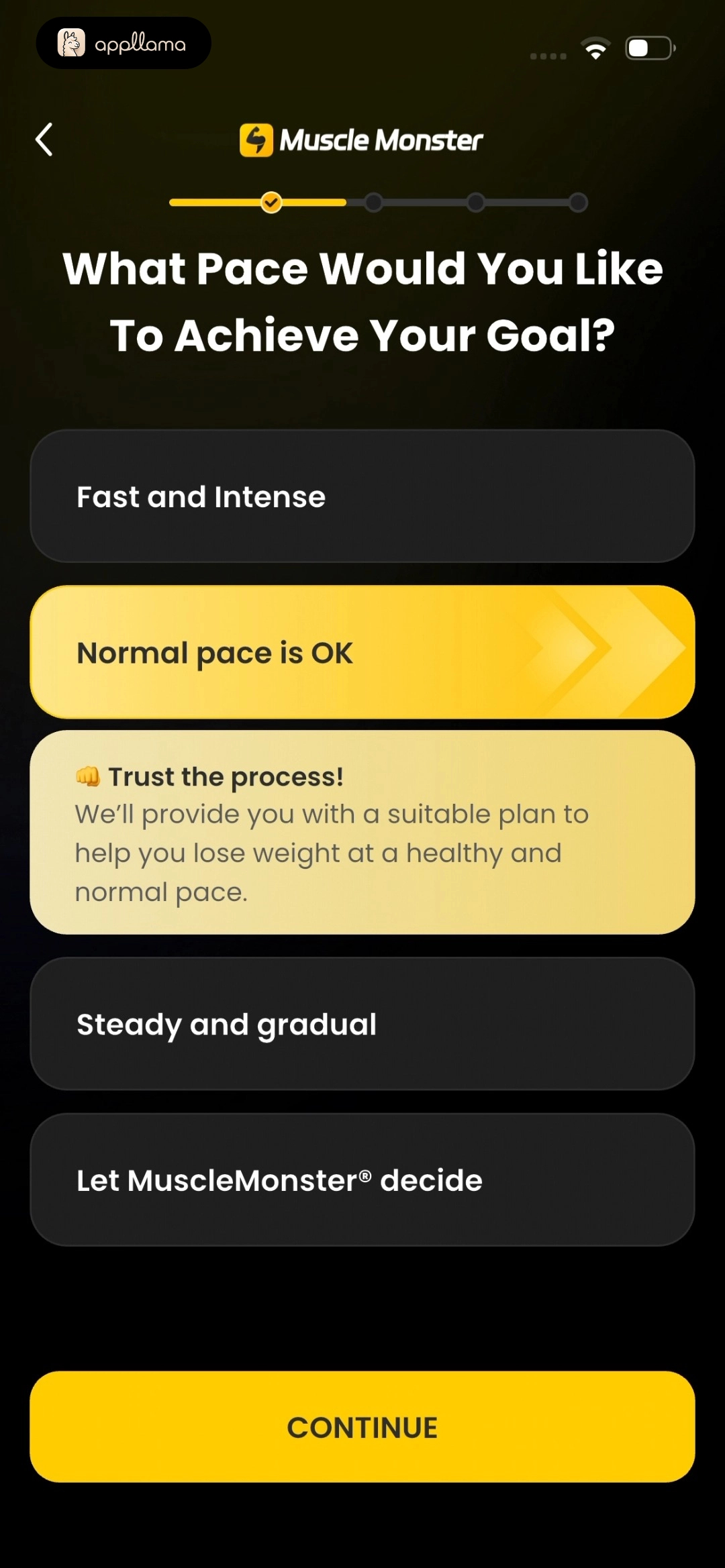 Goal Pace Selection