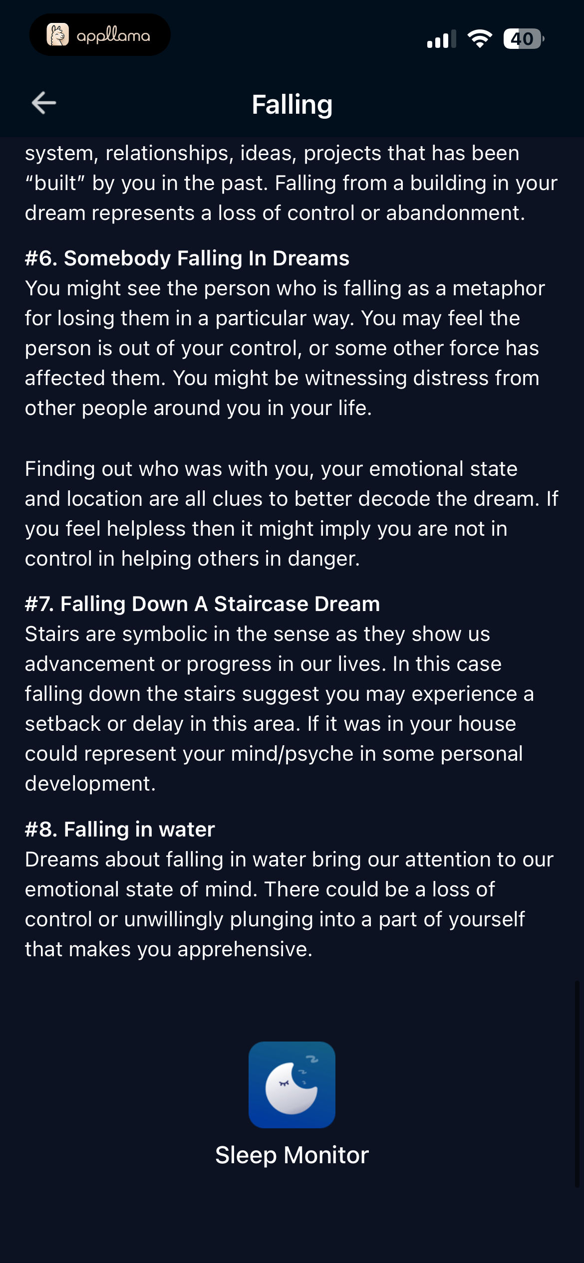 Falling Article Lower