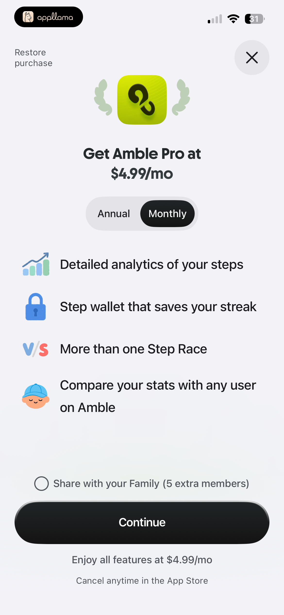 Monthly Pro Paywall