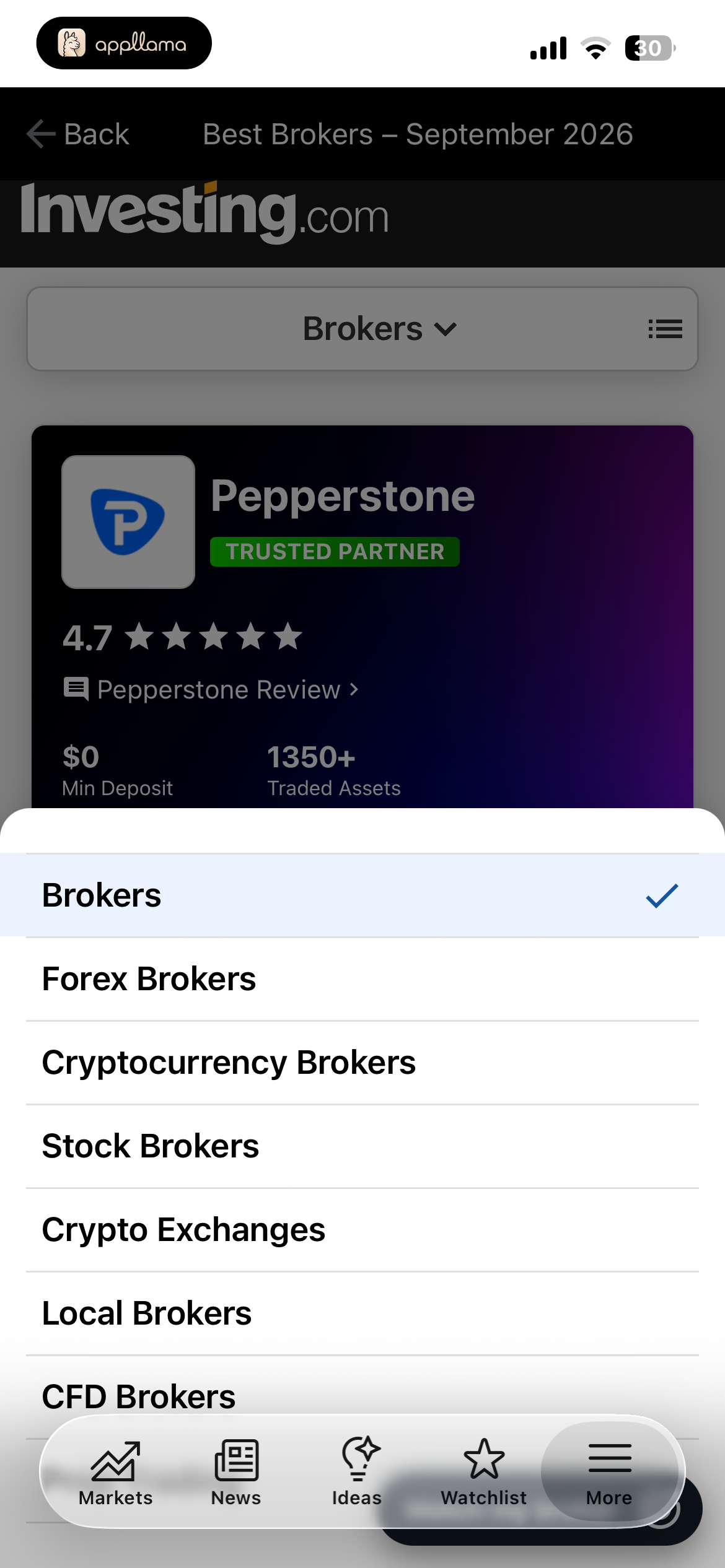 Broker Category Picker