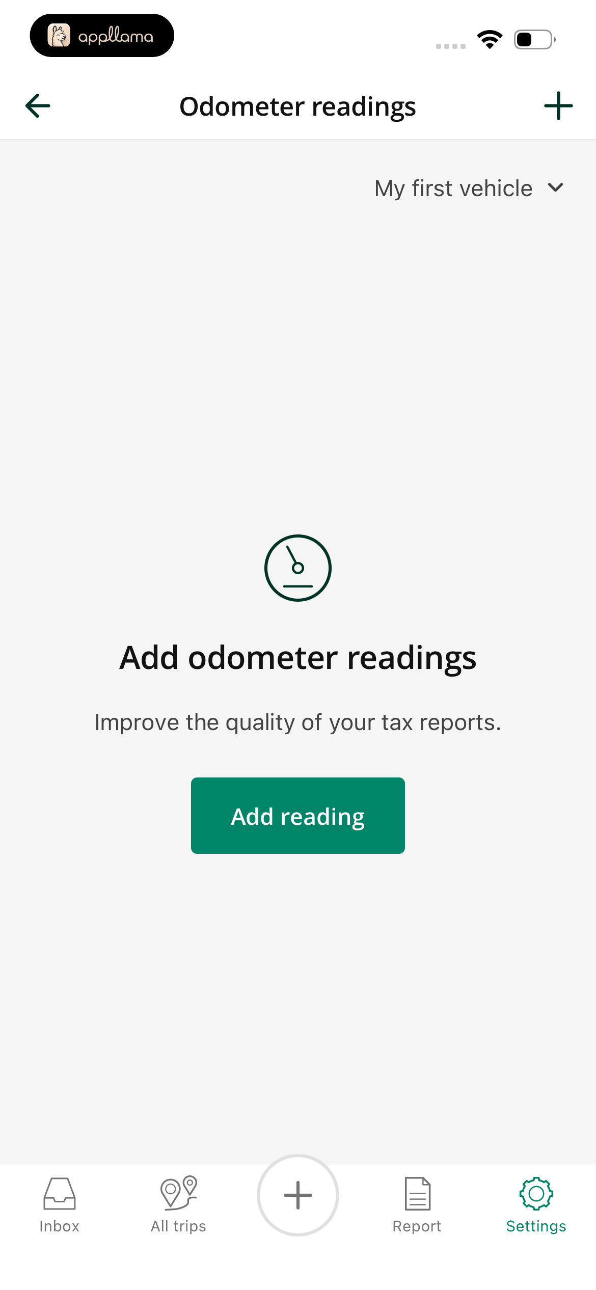 Odometer Readings Empty