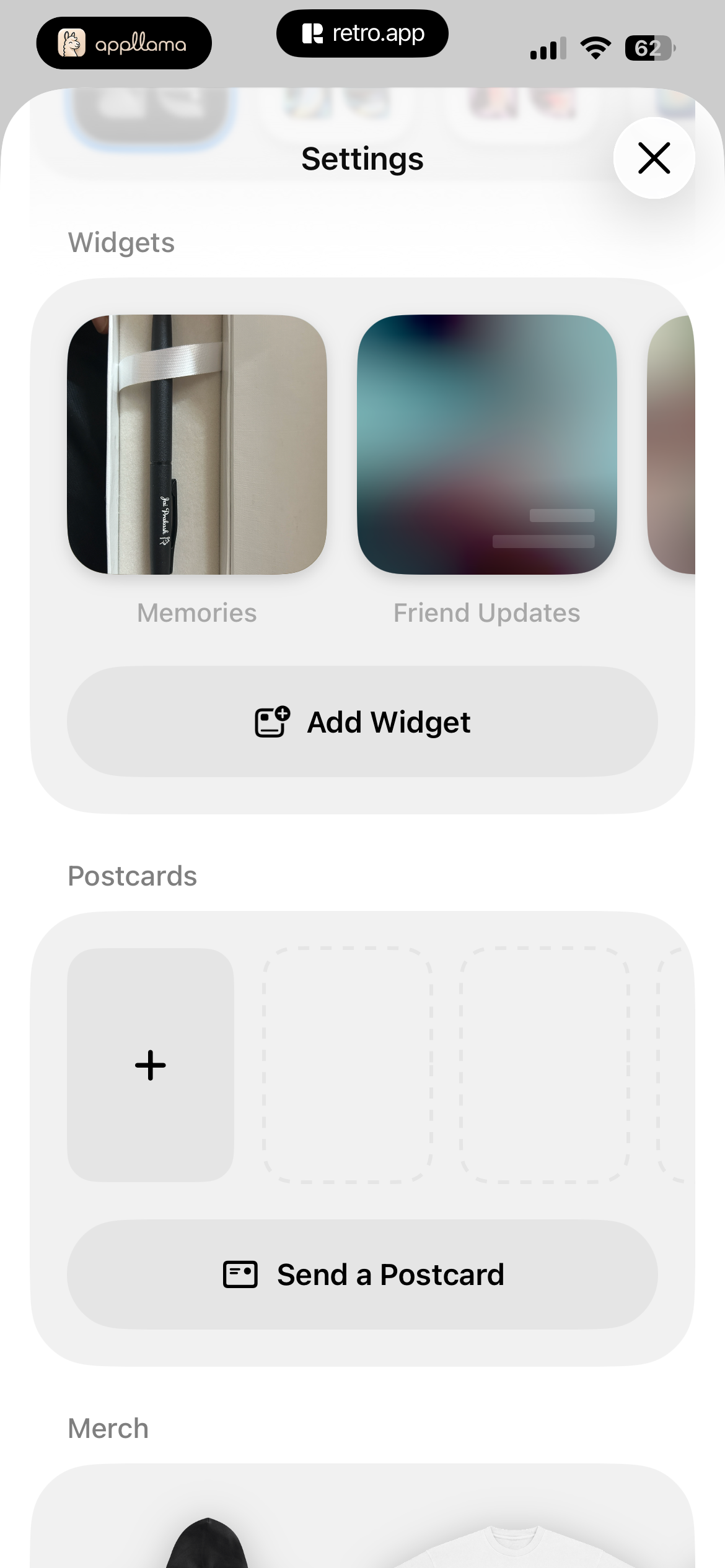 Widget Settings
