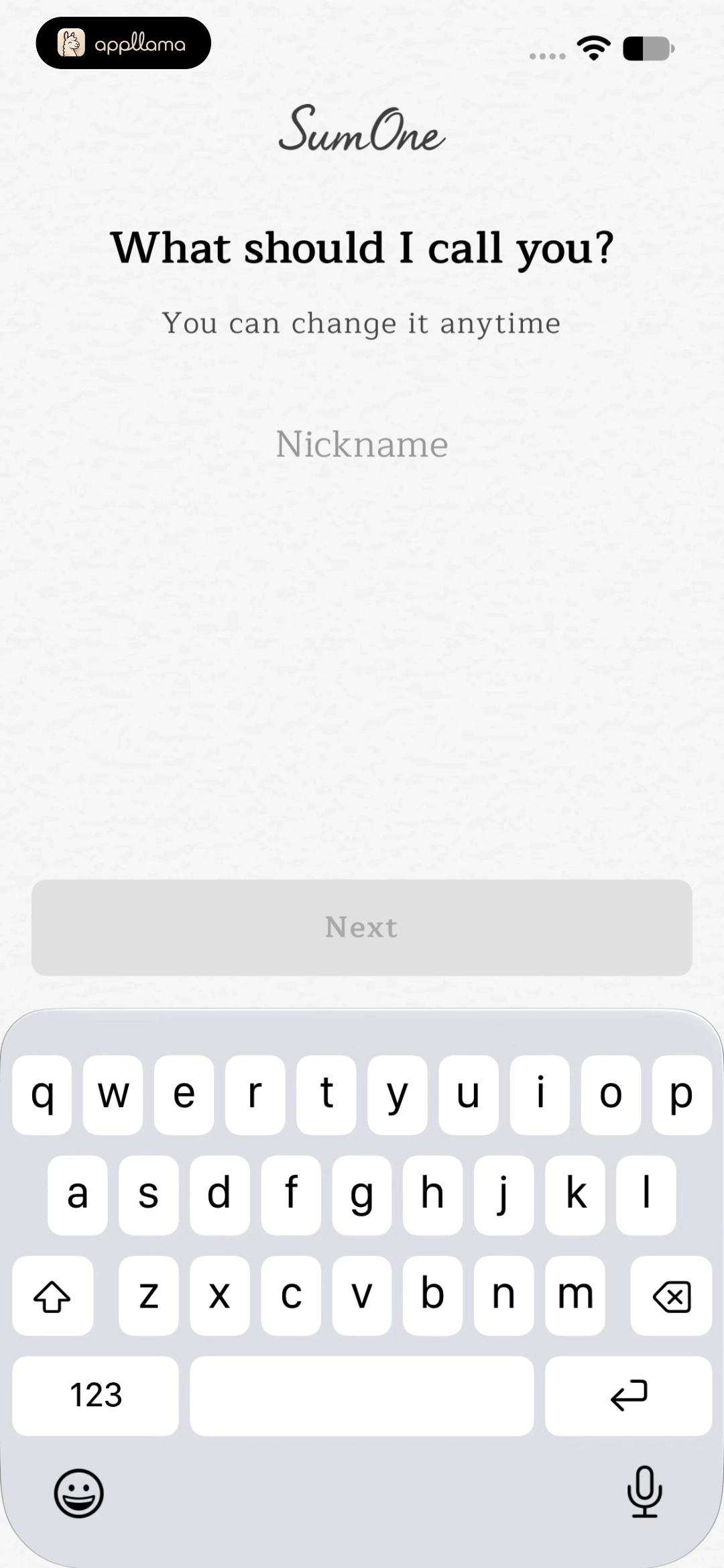 Nickname Entry