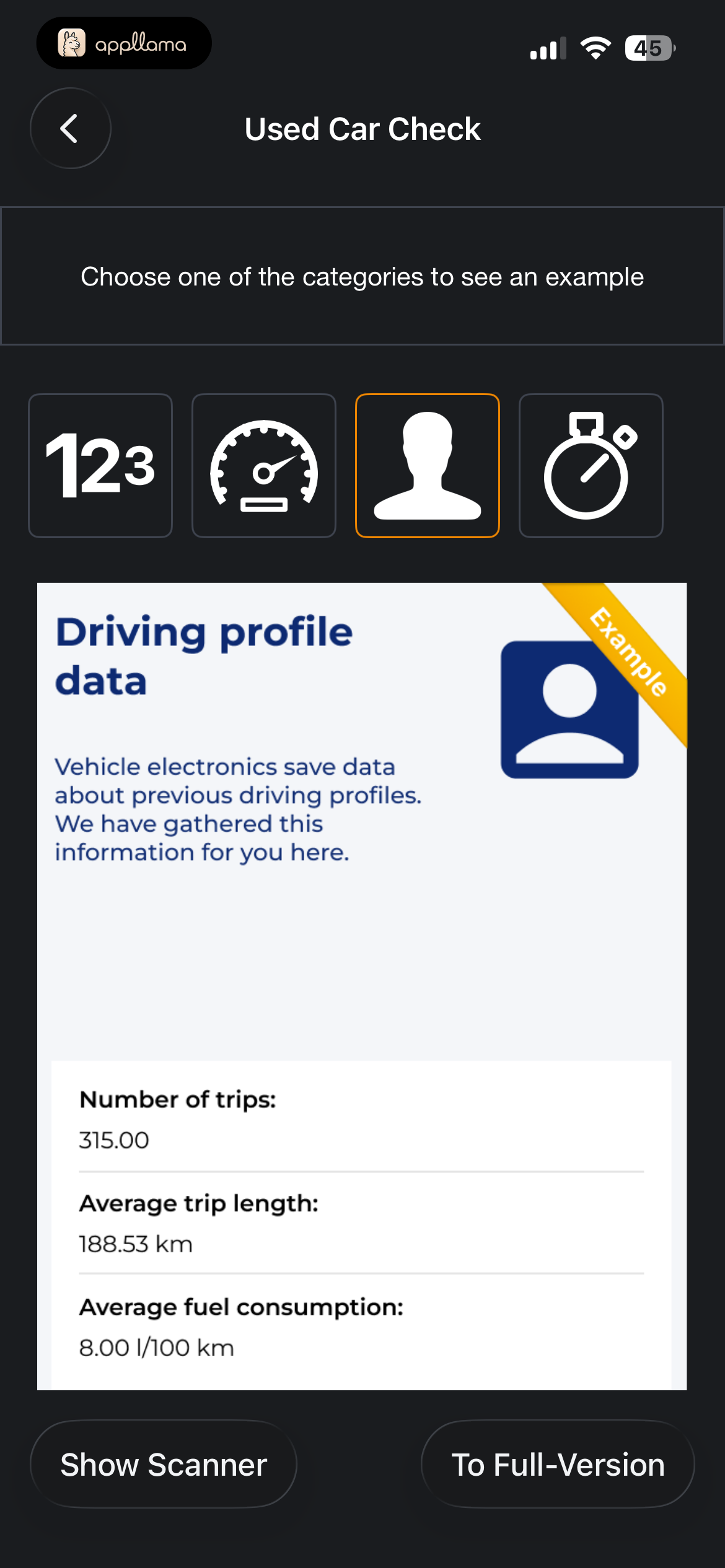 Driving Profile Report