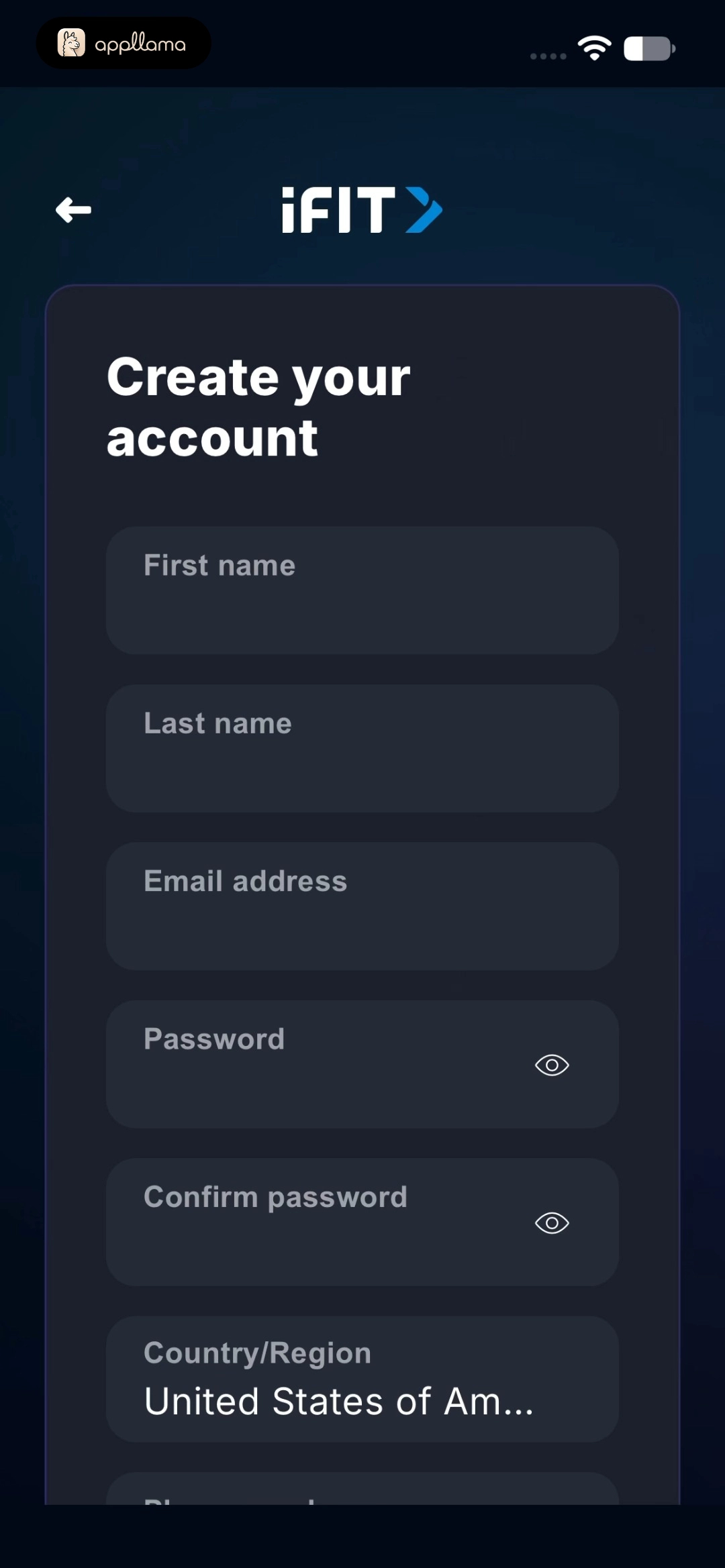 Account Creation Form