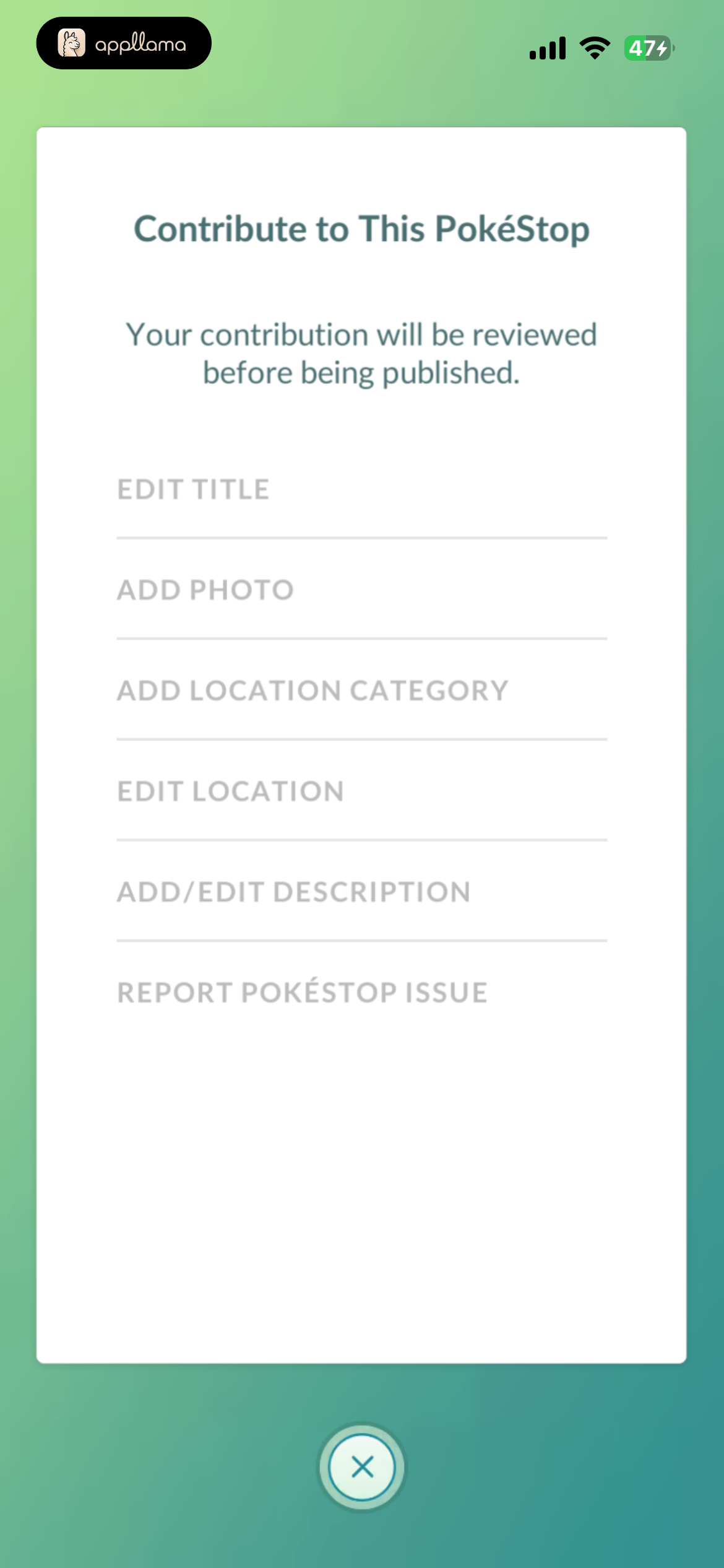 PokéStop Contribution