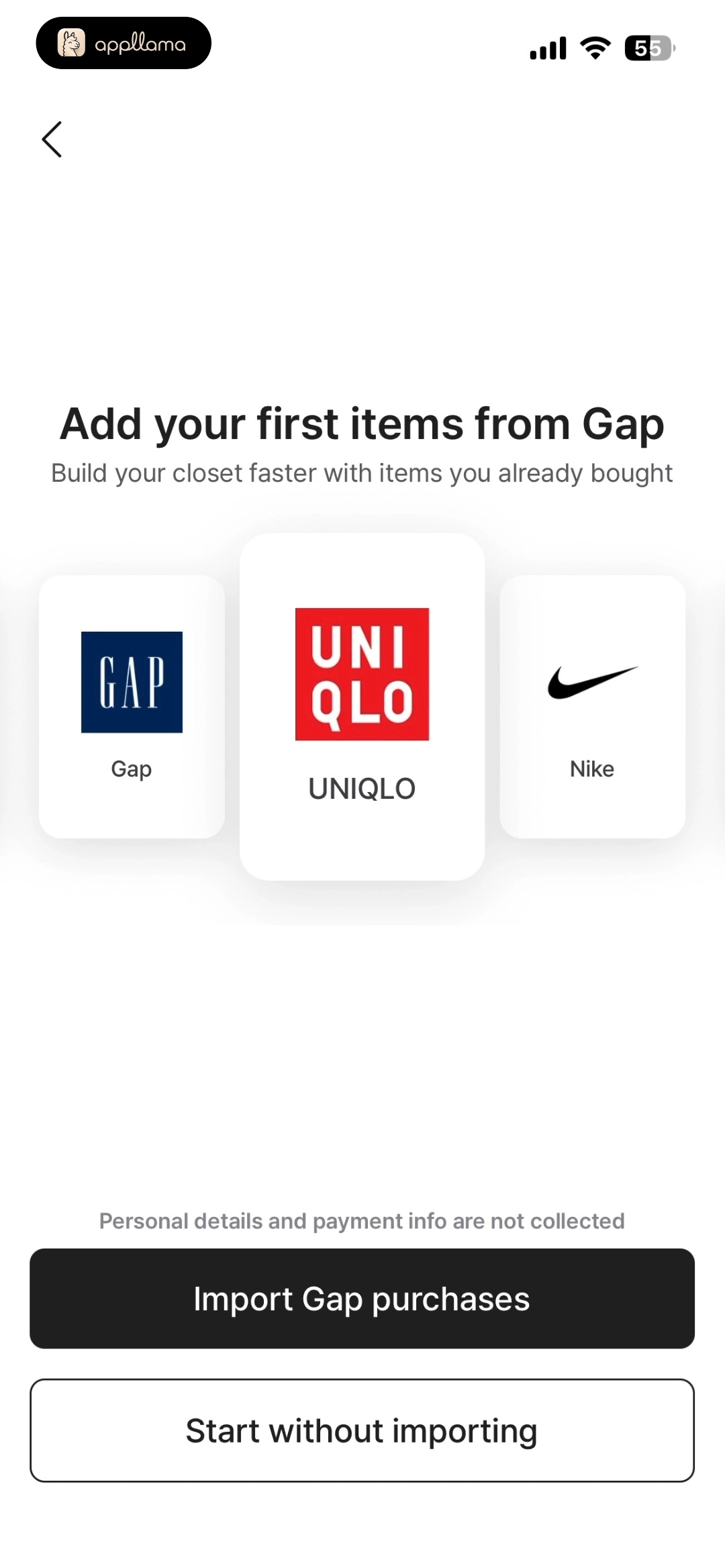 Gap Purchase Import