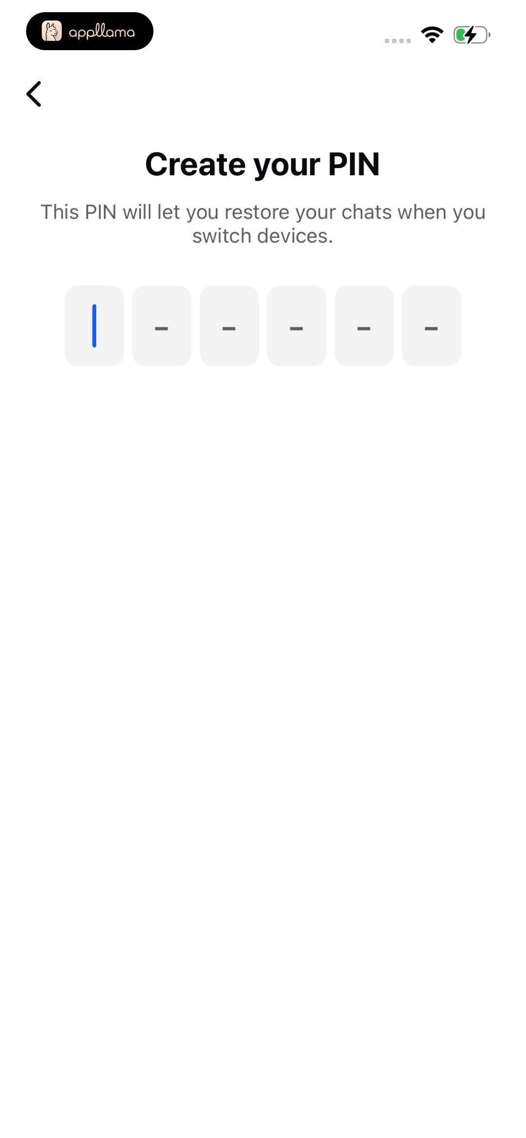 Create PIN