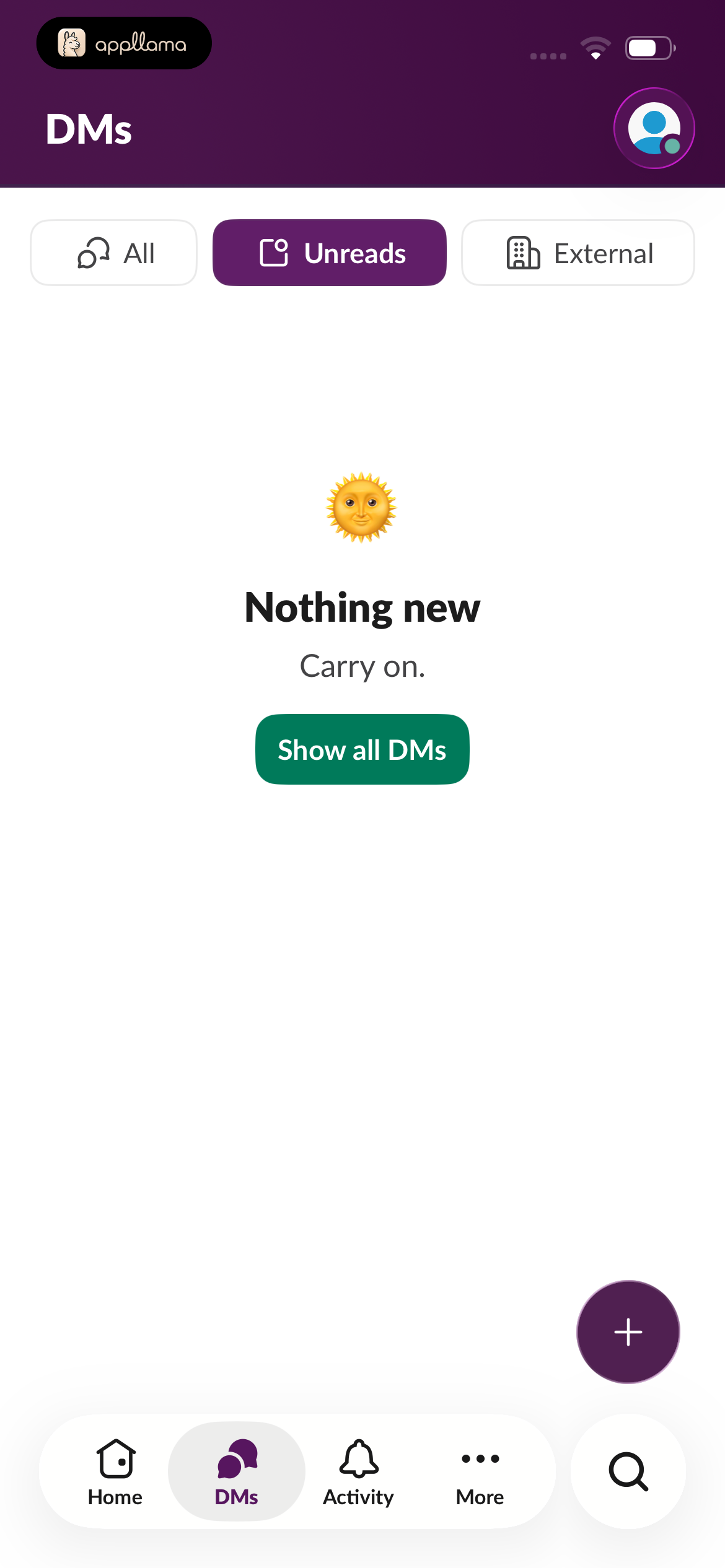 DMs Unreads Empty State