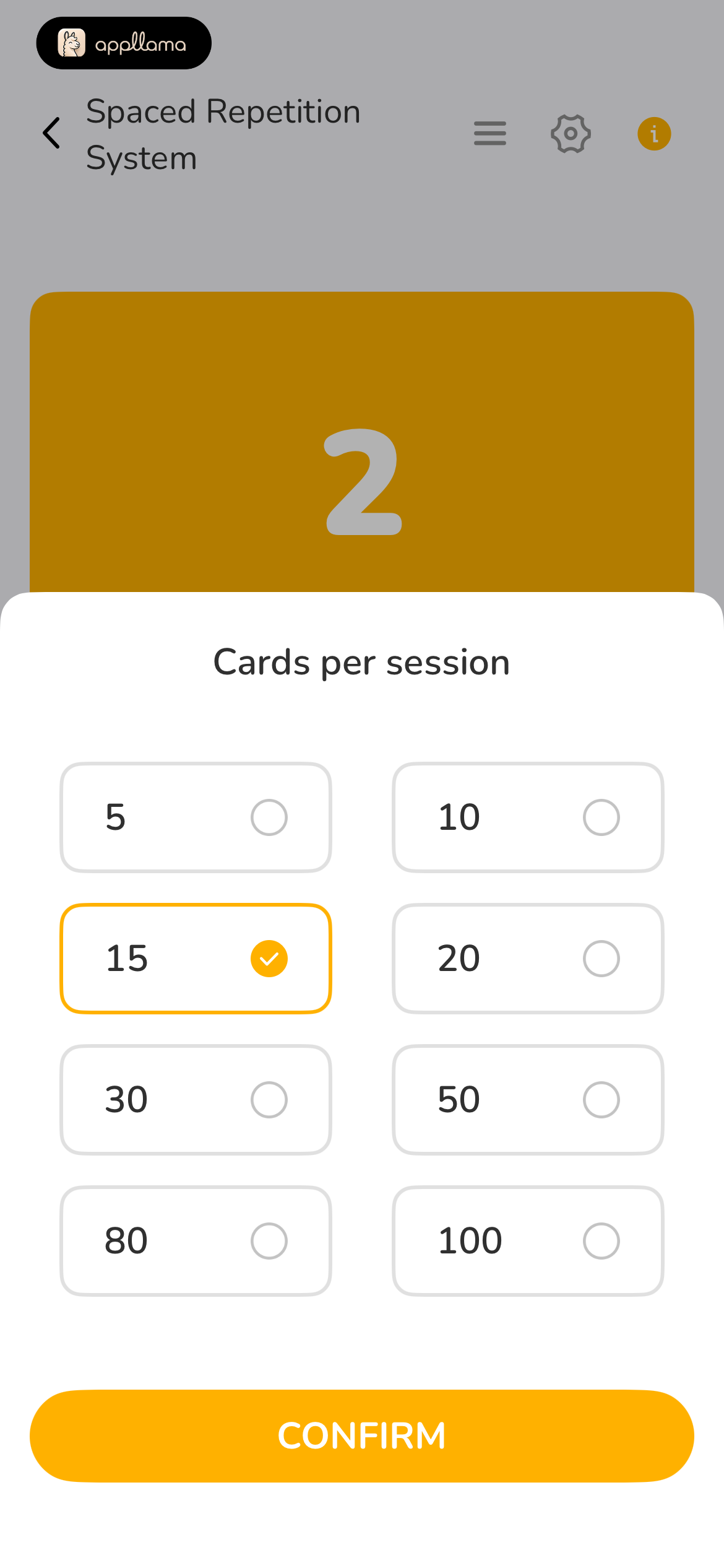 Cards Per Session