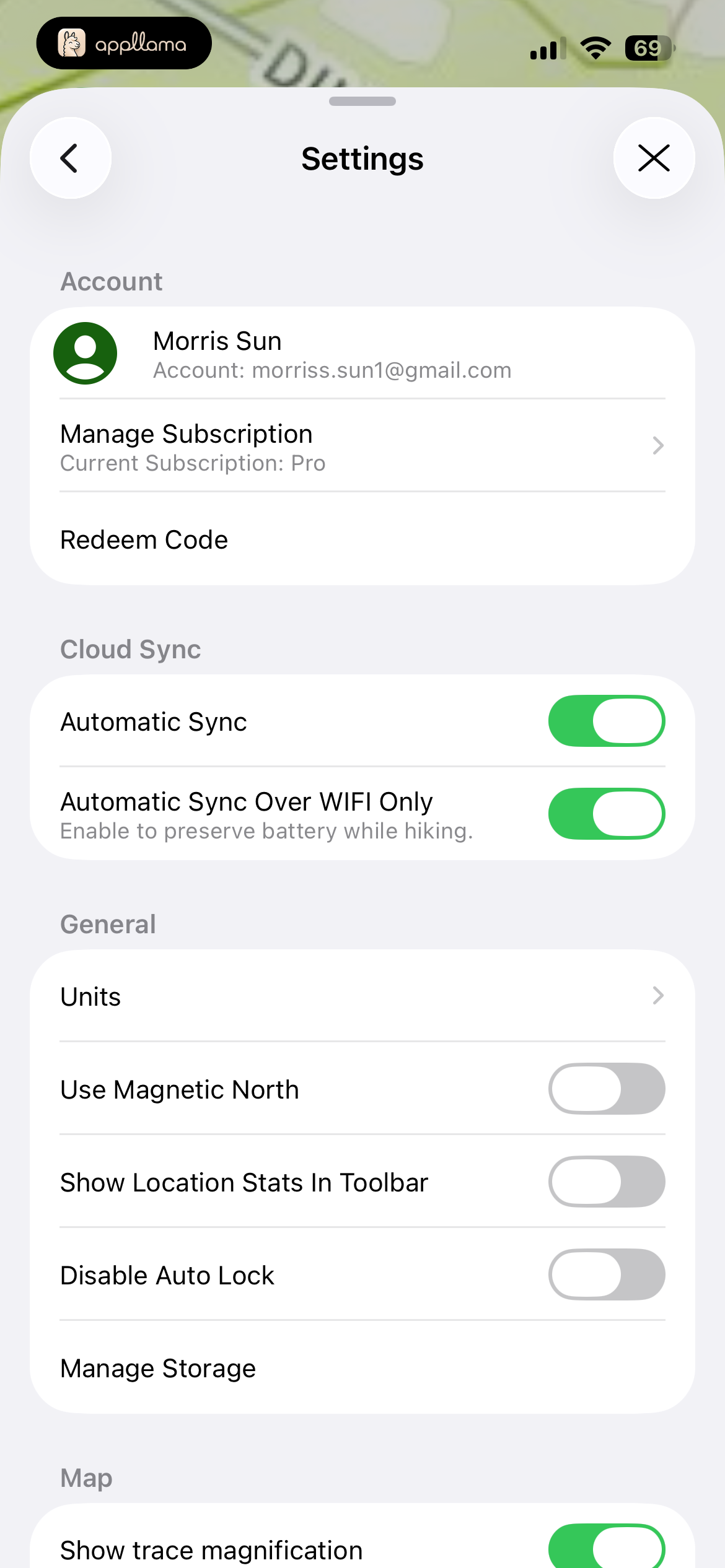Settings - Account