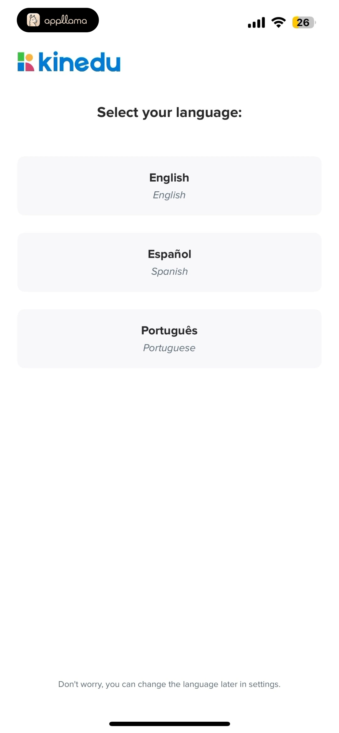 Language Selection