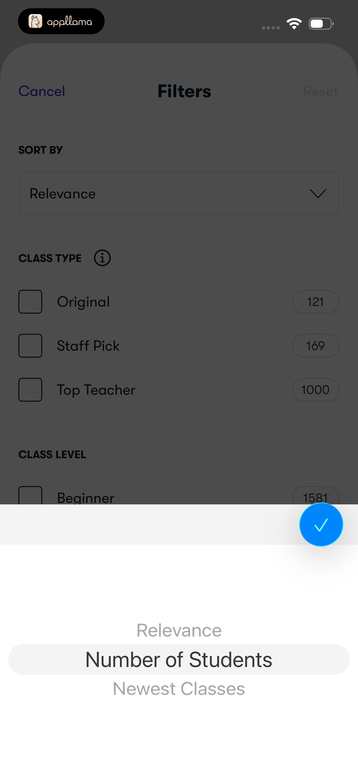 Student Count Filter
