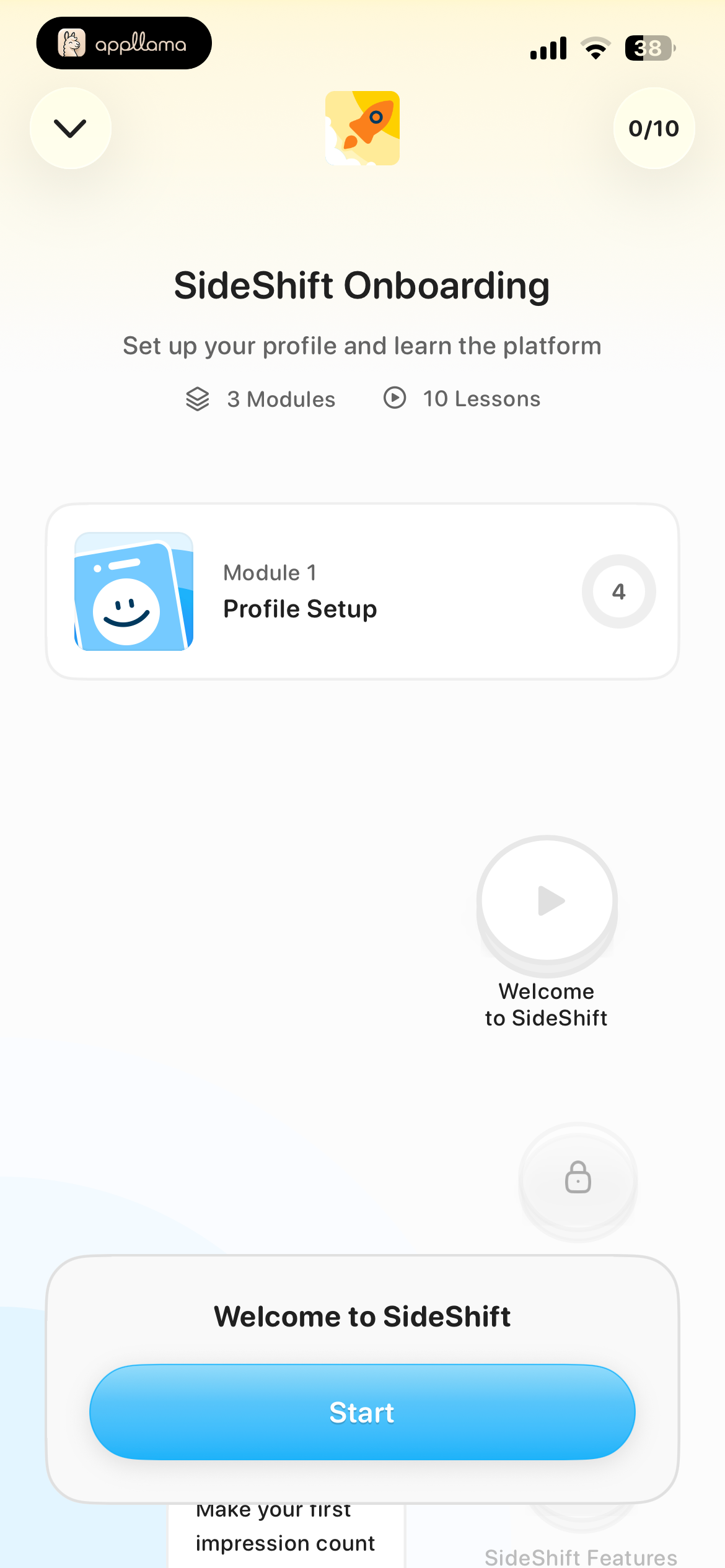 Onboarding Lesson Start