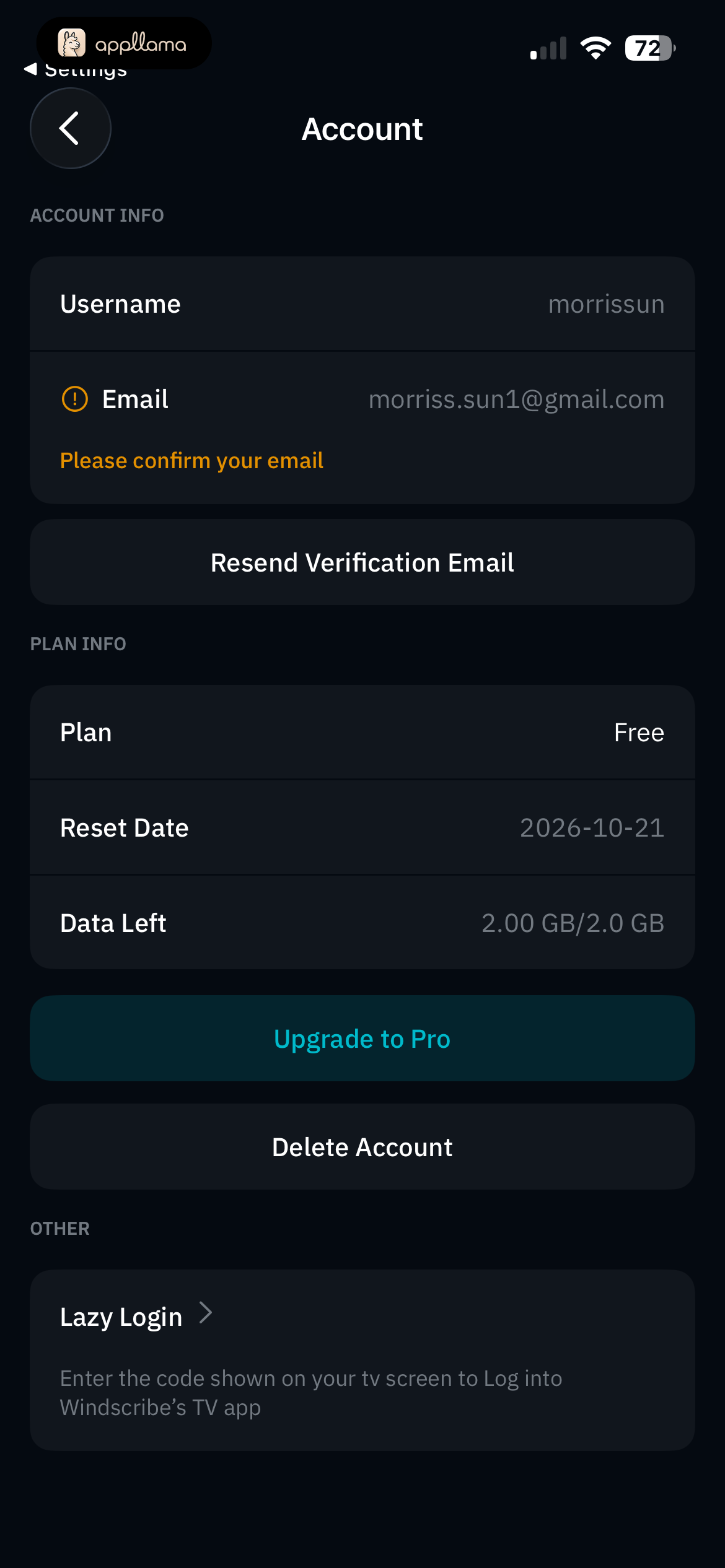 Account Settings