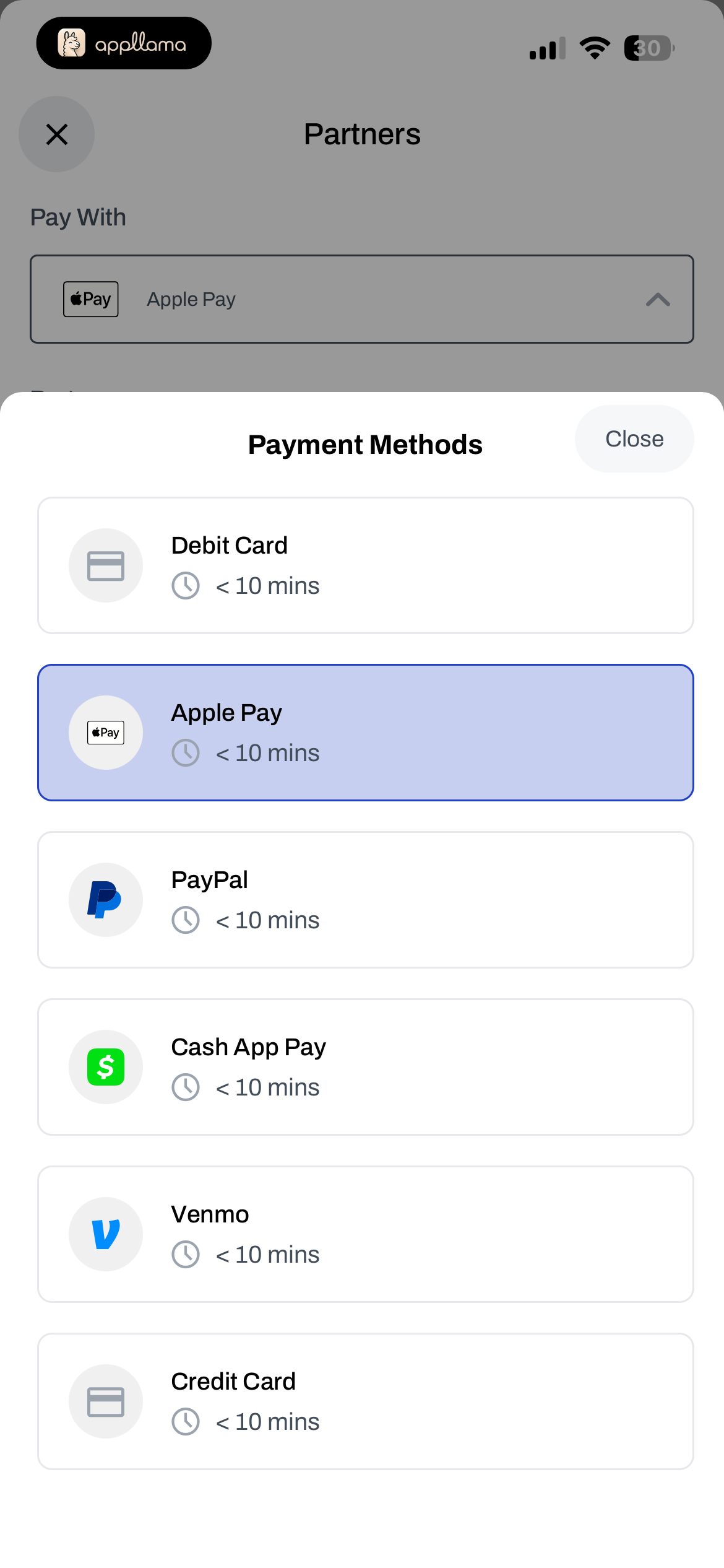 Payment Method Picker