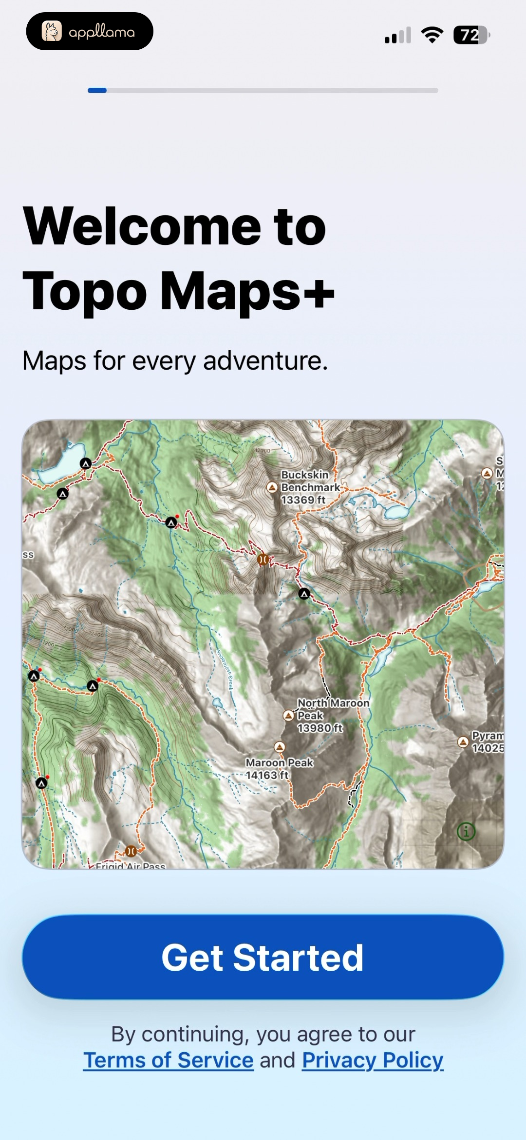 Topo Maps+: Topographic Maps home screen