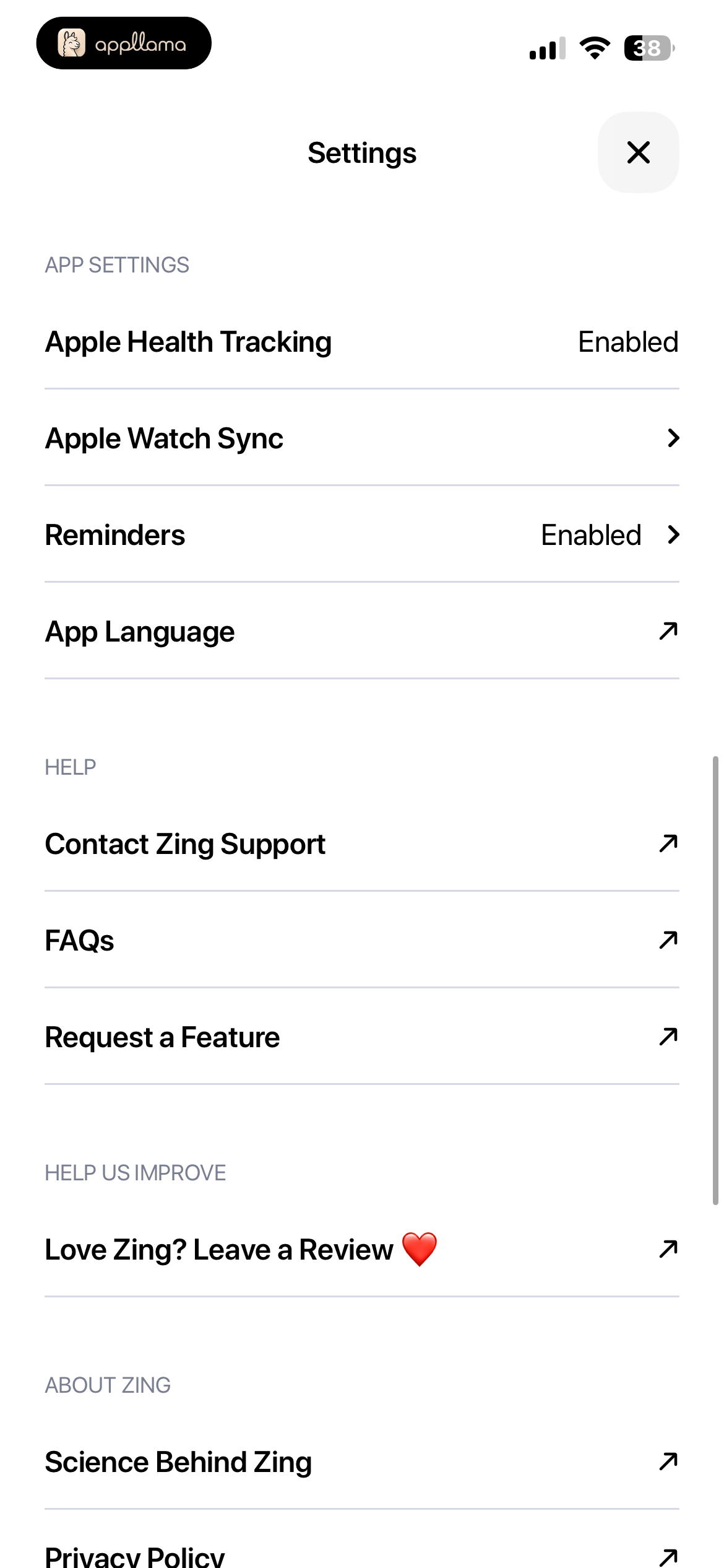 Settings Preferences