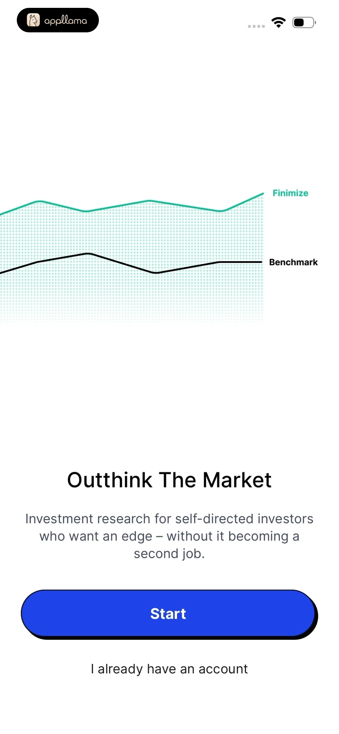 Finimize: Investing Insights home screen