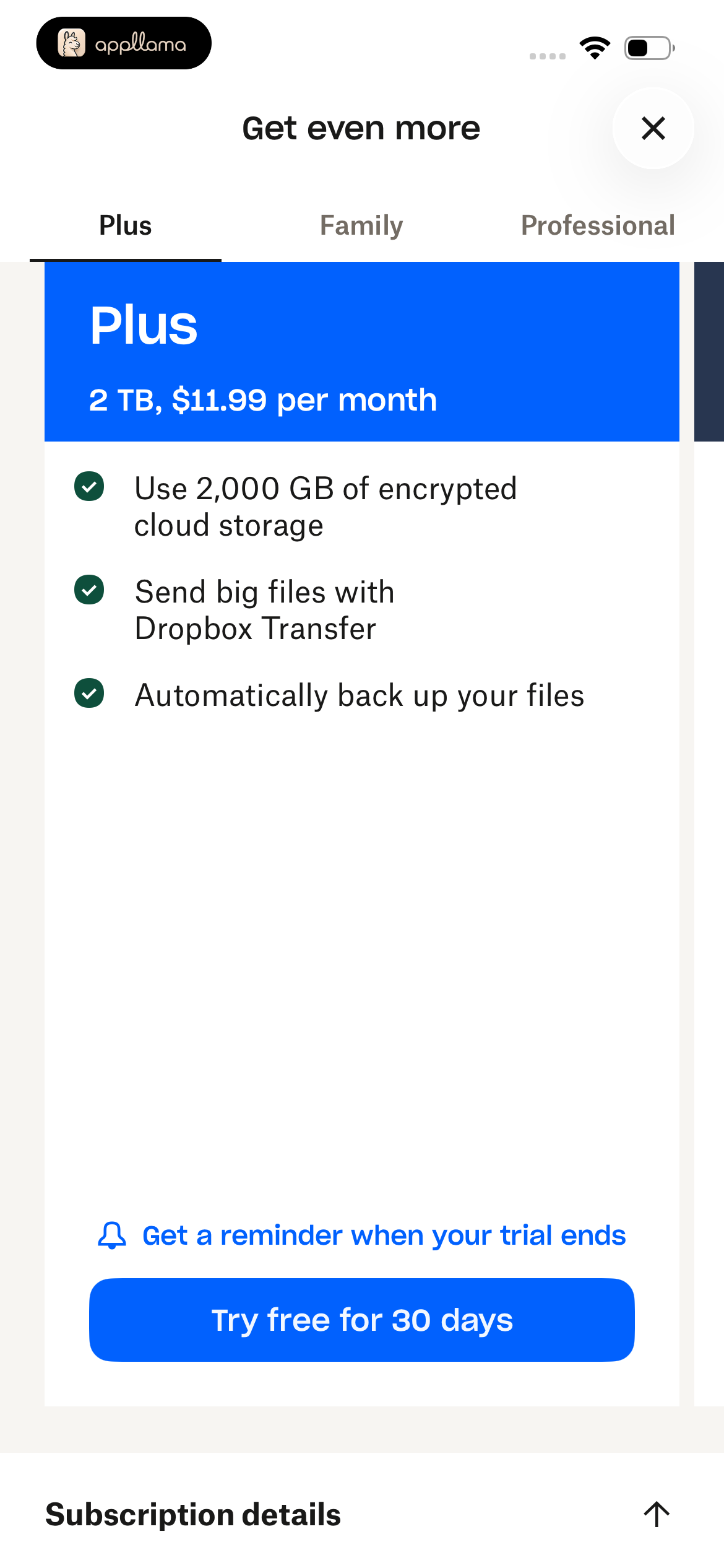 Plus Plan Details