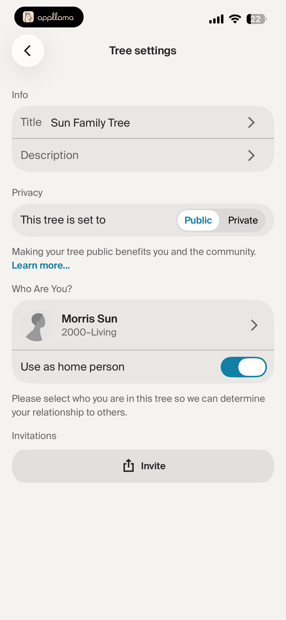Tree Settings