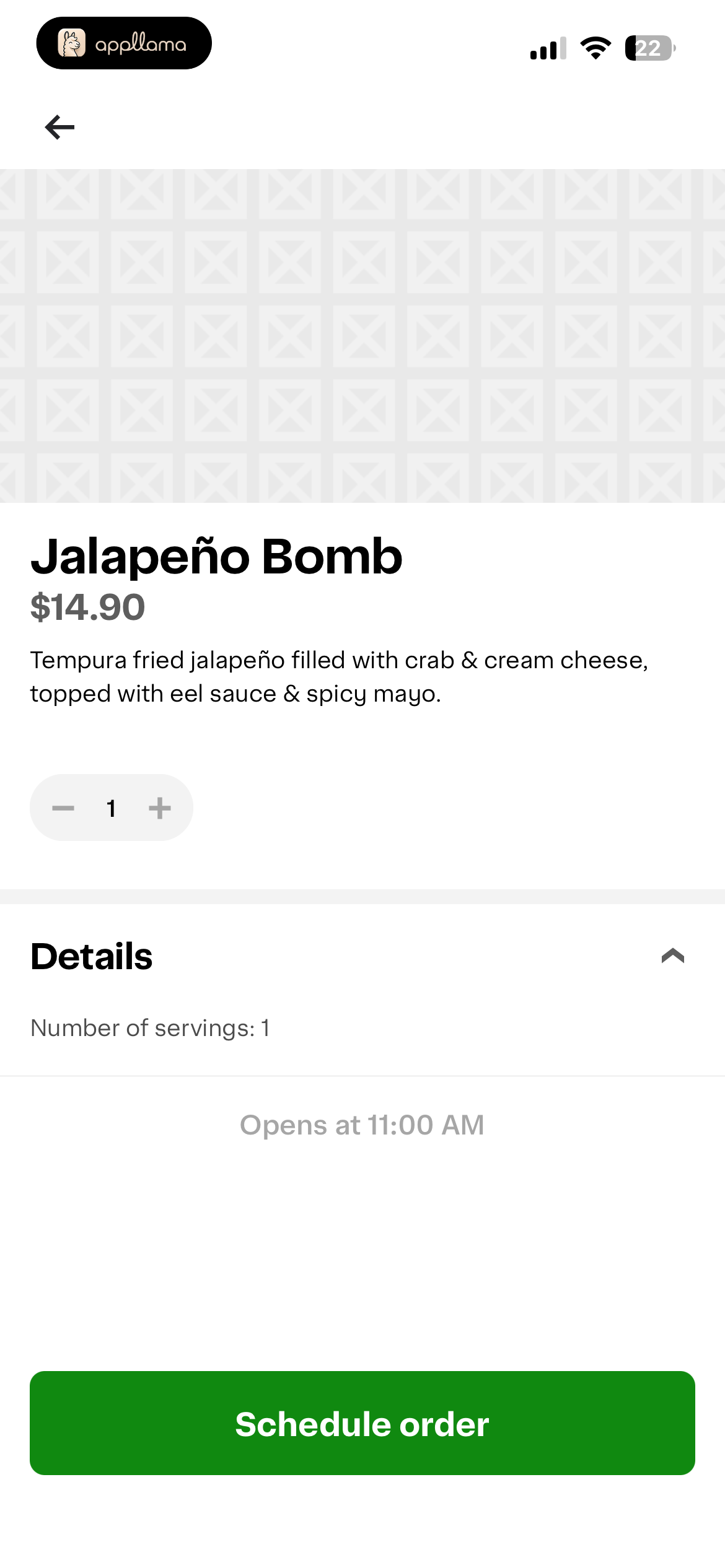 Menu Item Detail