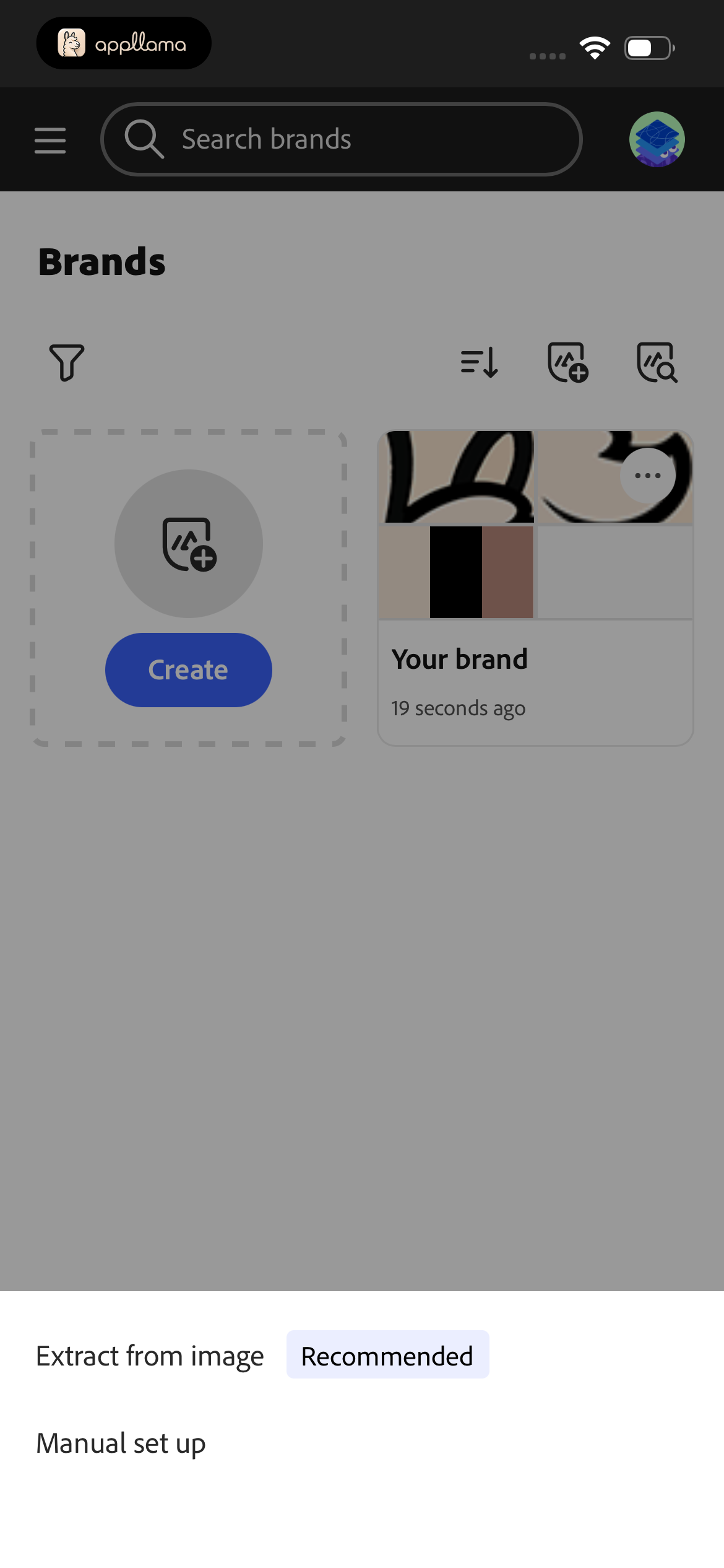 Brand Actions Menu