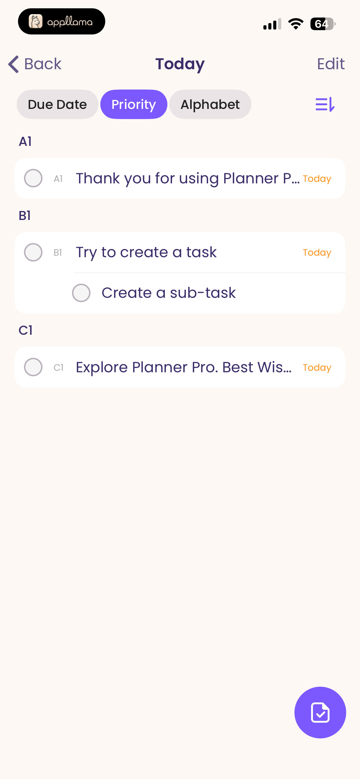 Today Tasks