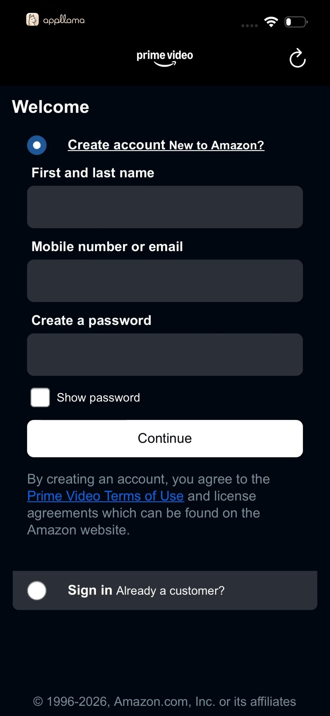Create Account